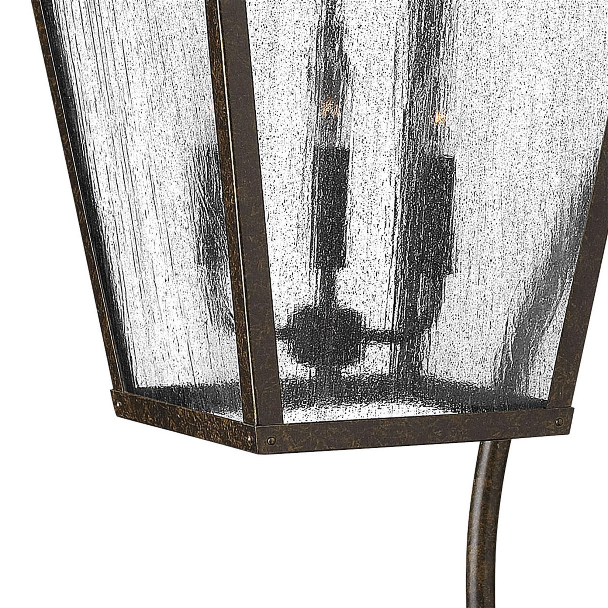 Shown in Regency Bronze finish and Clear Seedy glass