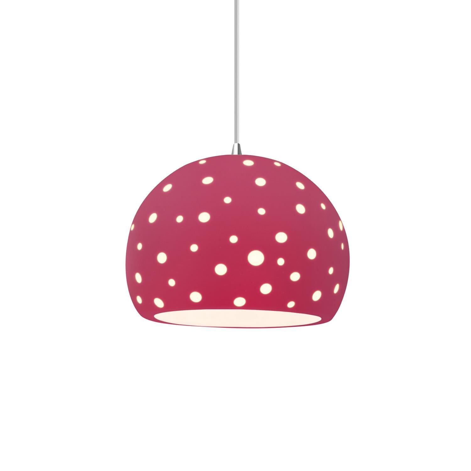 Shown in Polished Chrome finish and Cerise shade