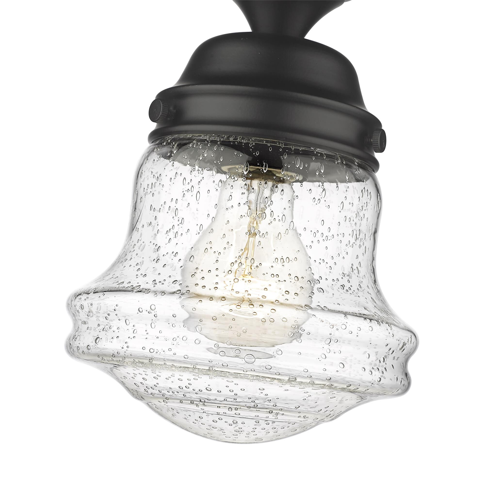 Shown in Matte Black finish and Clear Seedy glass