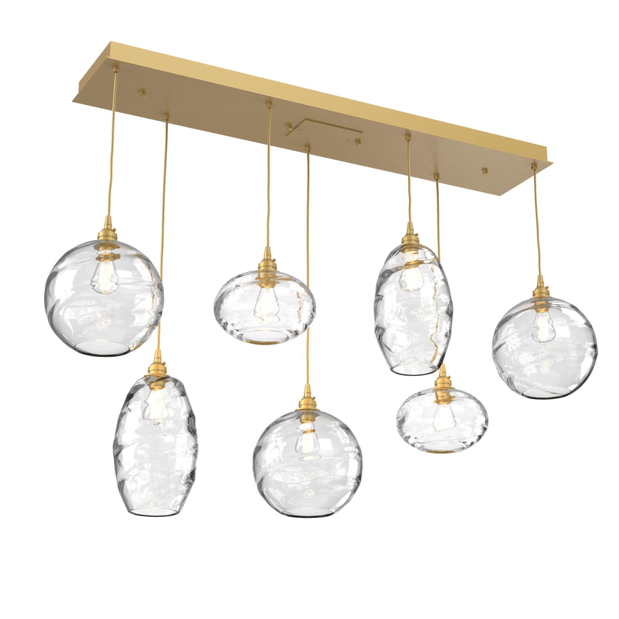 Shown in Gilded Brass finish and Optic Clear glass