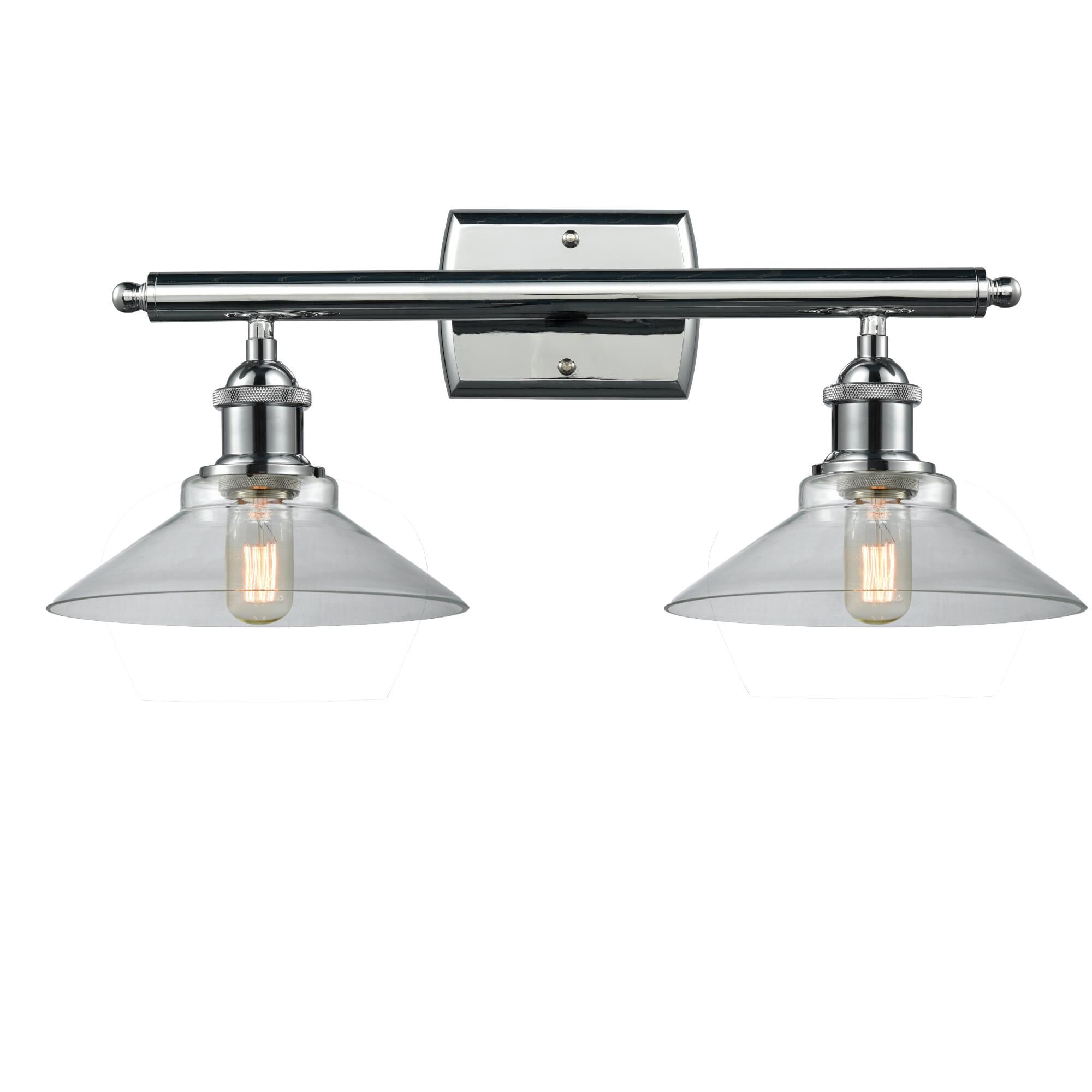 Shown in Polished Chrome finish and Clear glass