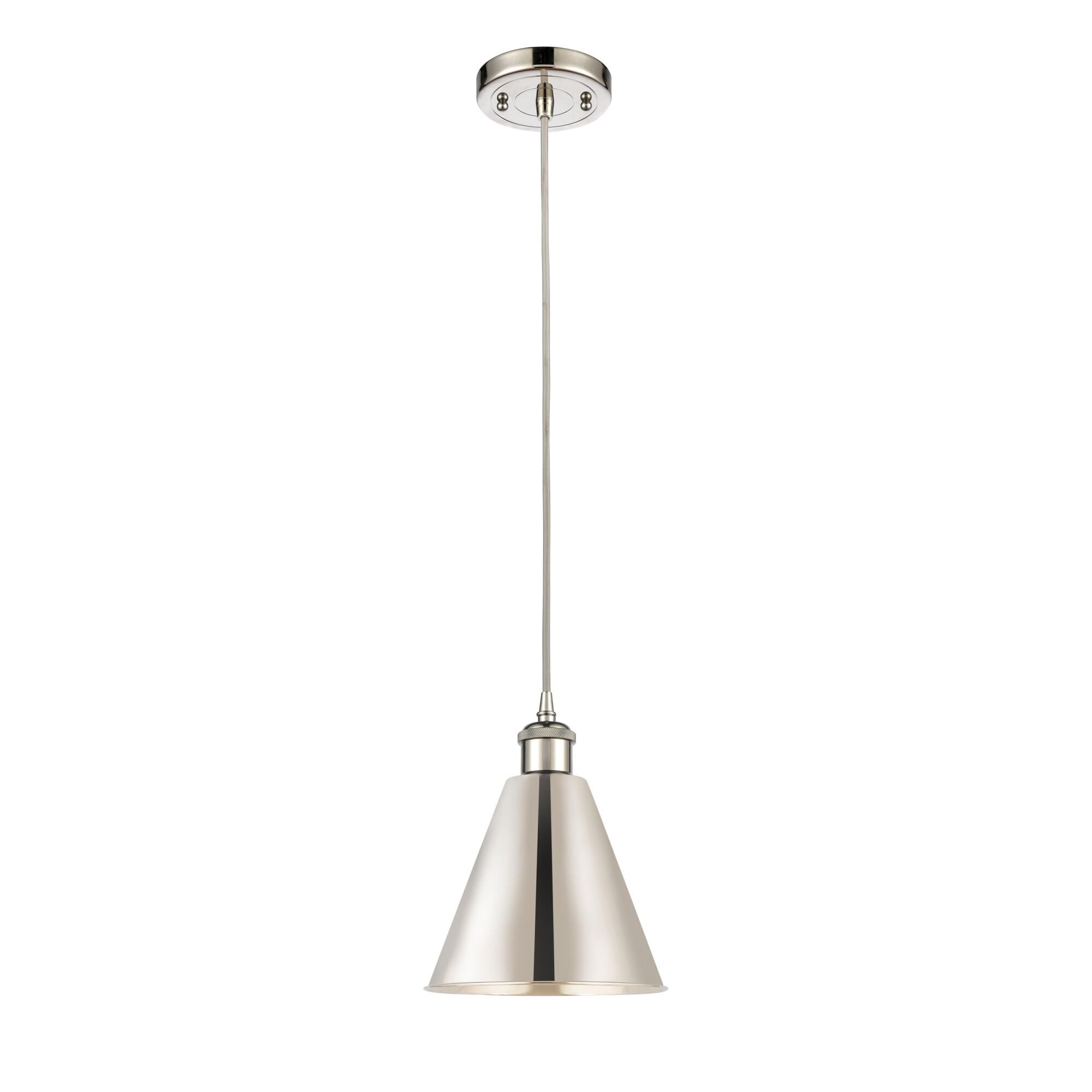 Shown in Polished Nickel finish and Polished Nickel Ballston Cone shade
