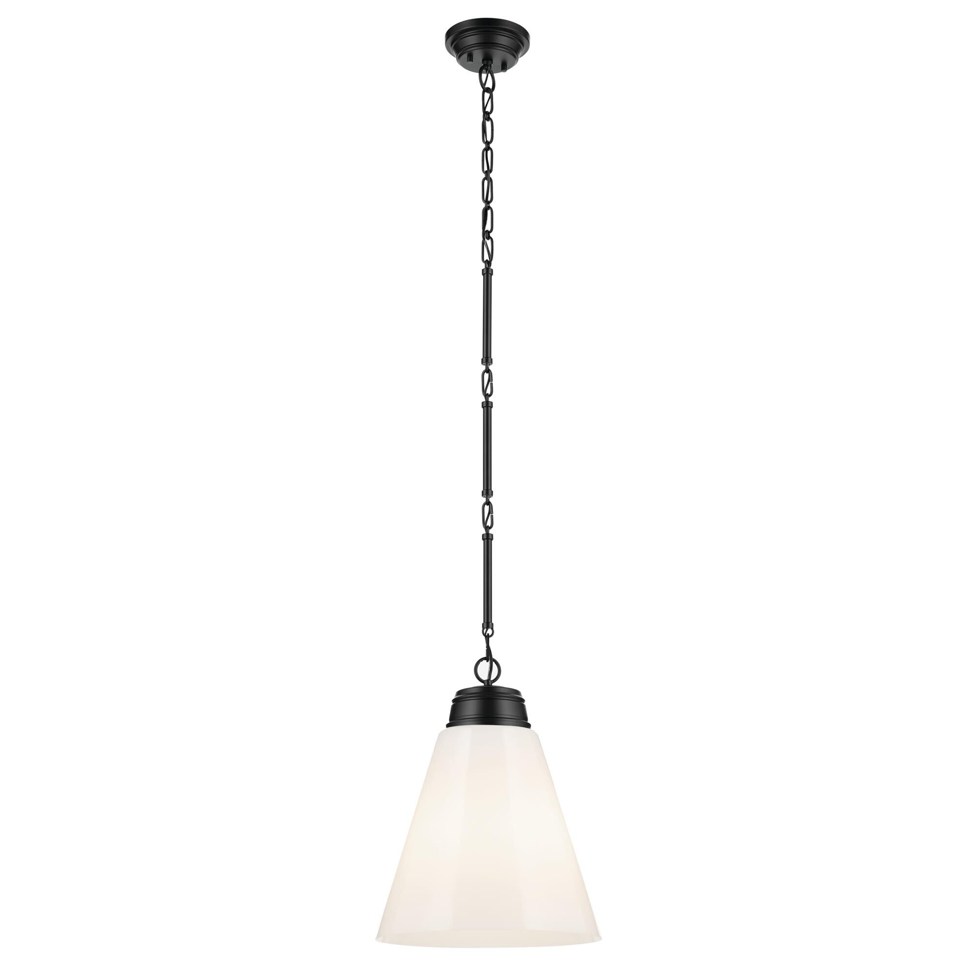 Shown in Black finish and Opal glass