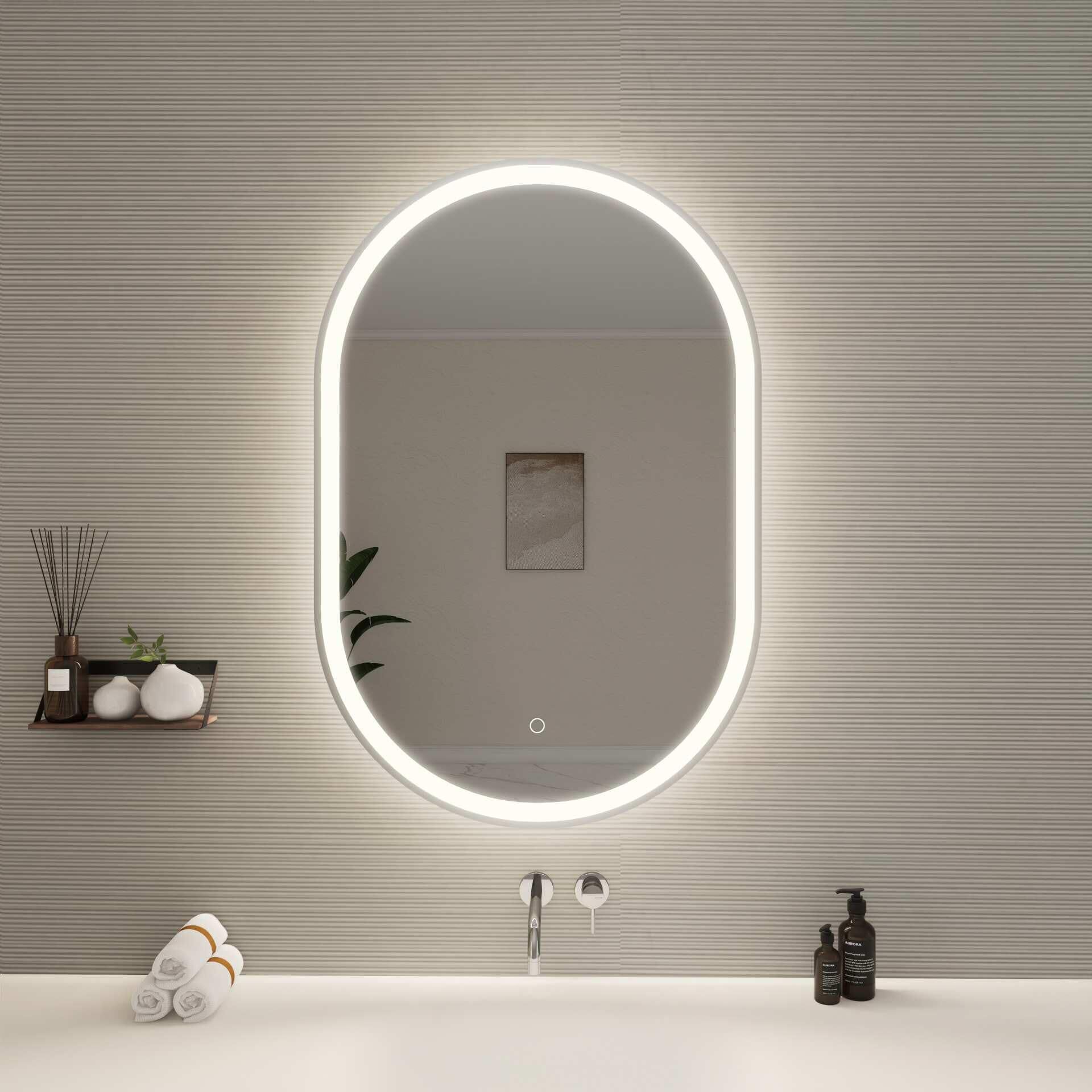 Harmoni 36 Inch Oval LED Lighted Mirror by Elegant Decor