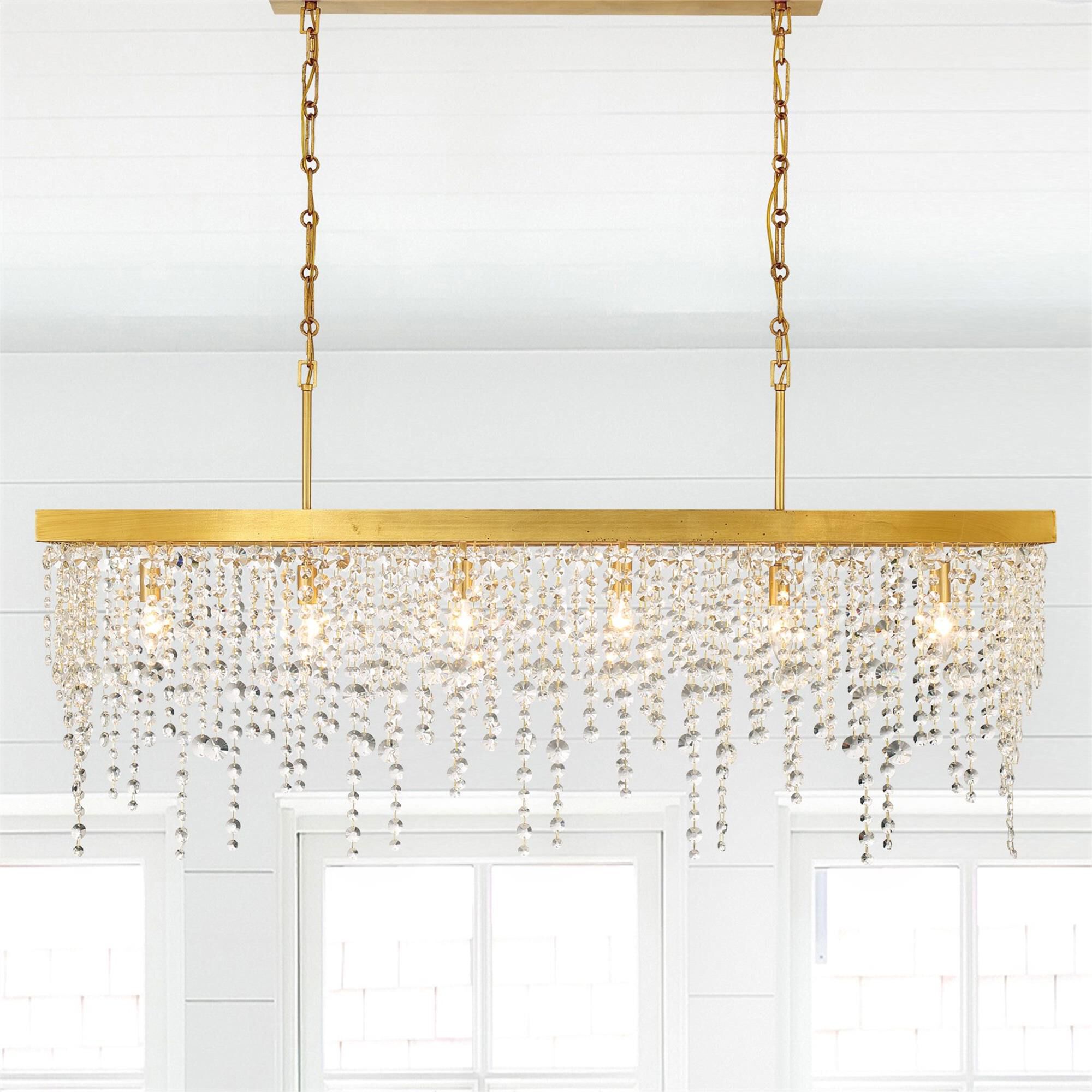 Shown in Antique Gold finish and Hand Cut Crystal crystal