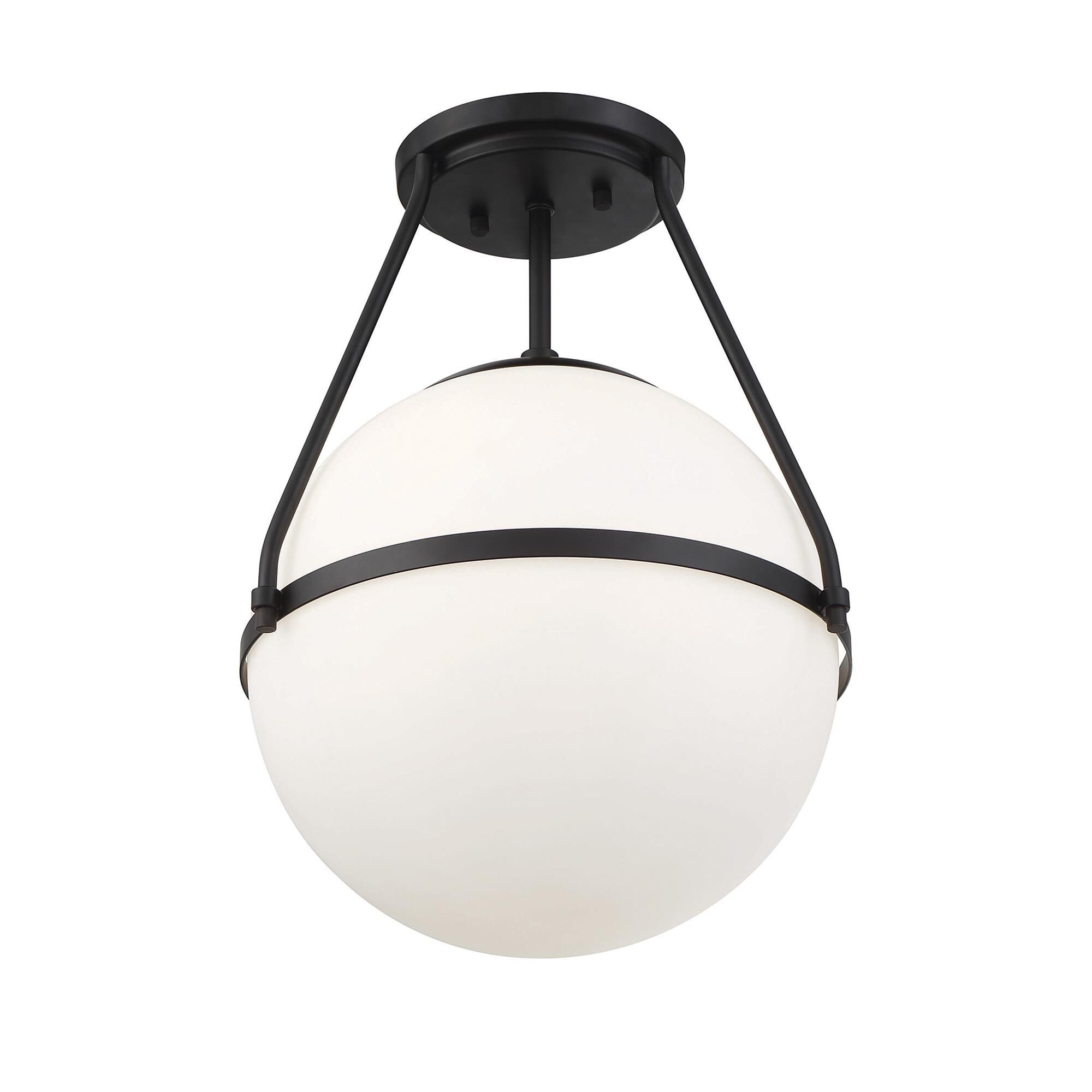 Shown in Matte Black finish and White Opal glass