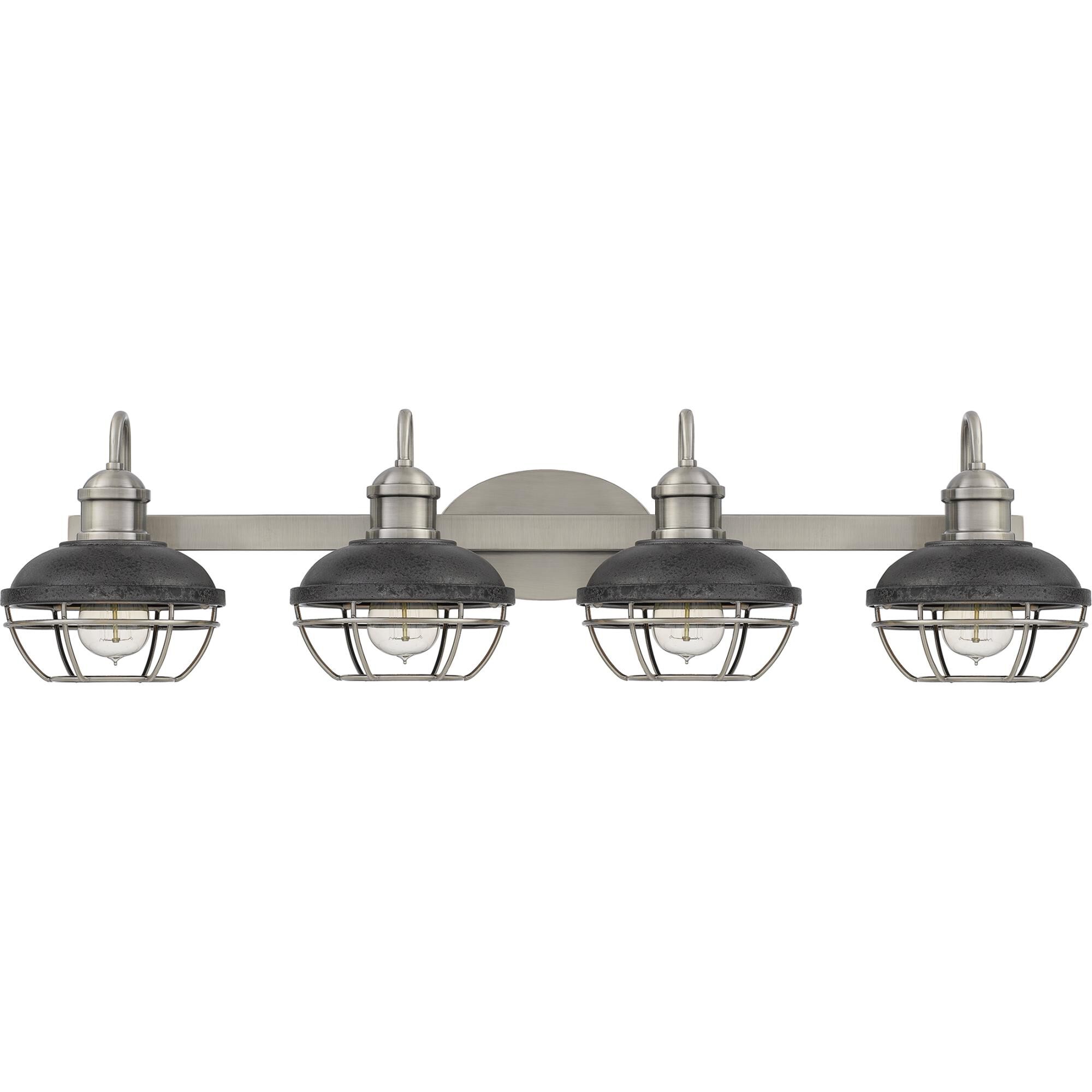 Shown in Antique Polished Nickel finish and Metal Cage shade