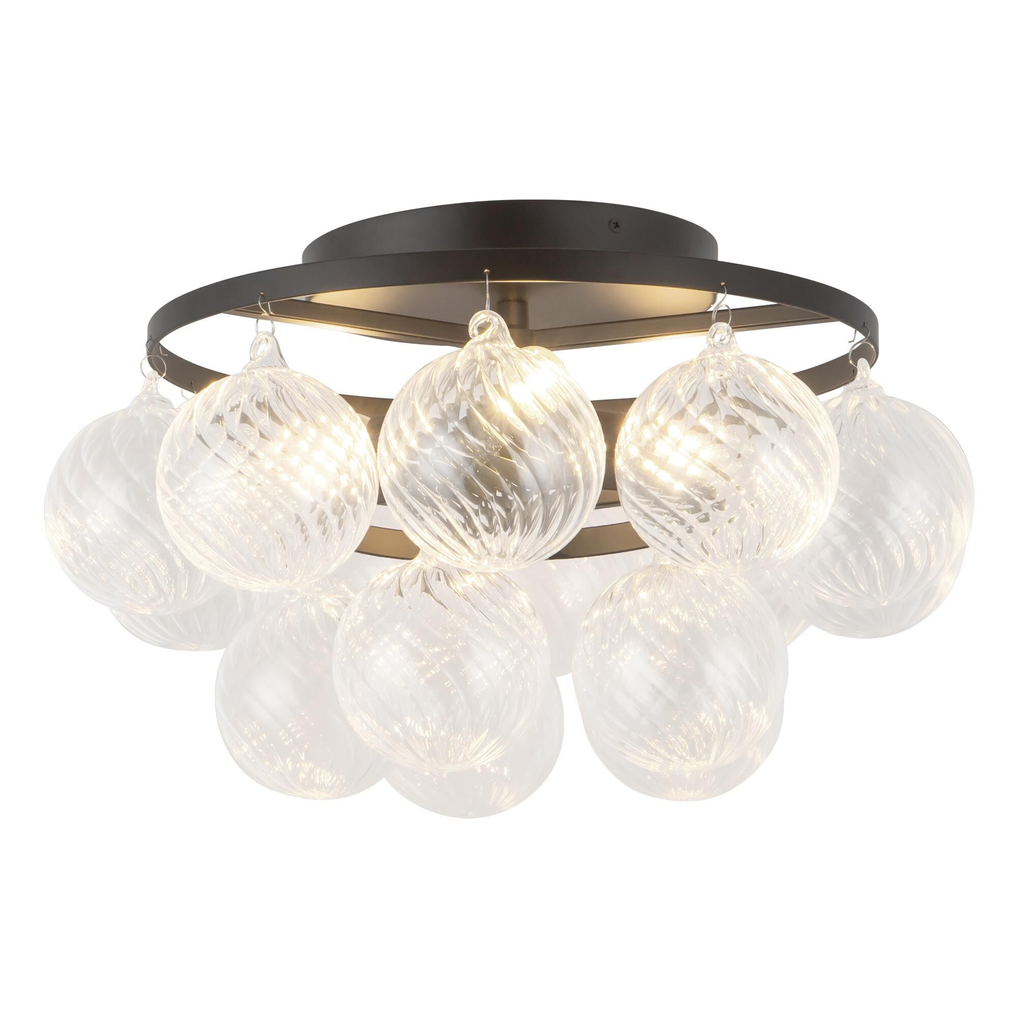 Shown in Matte Black finish and Clear Ribbed glass