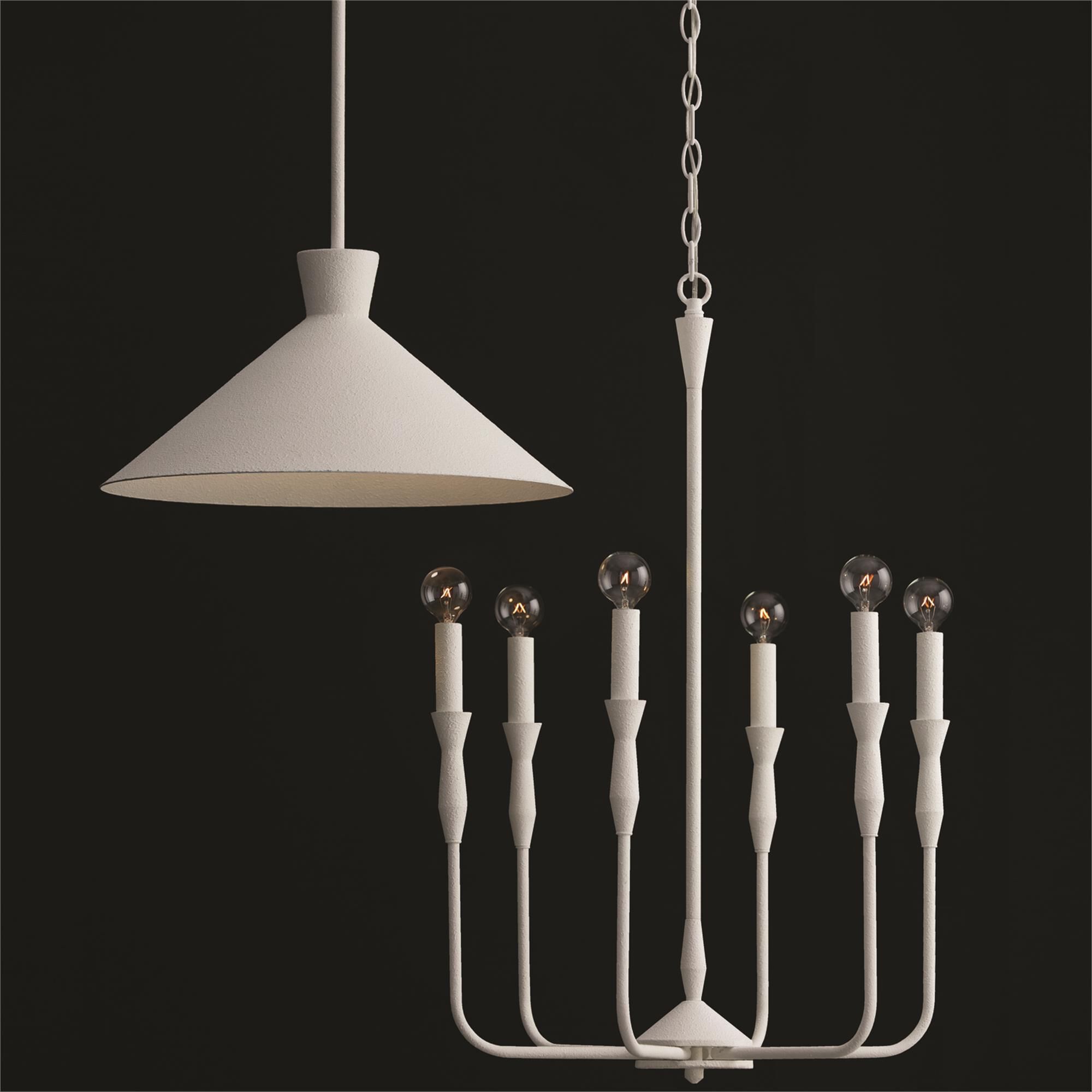 Shown in Textured White finish and Textured White  Interior shade