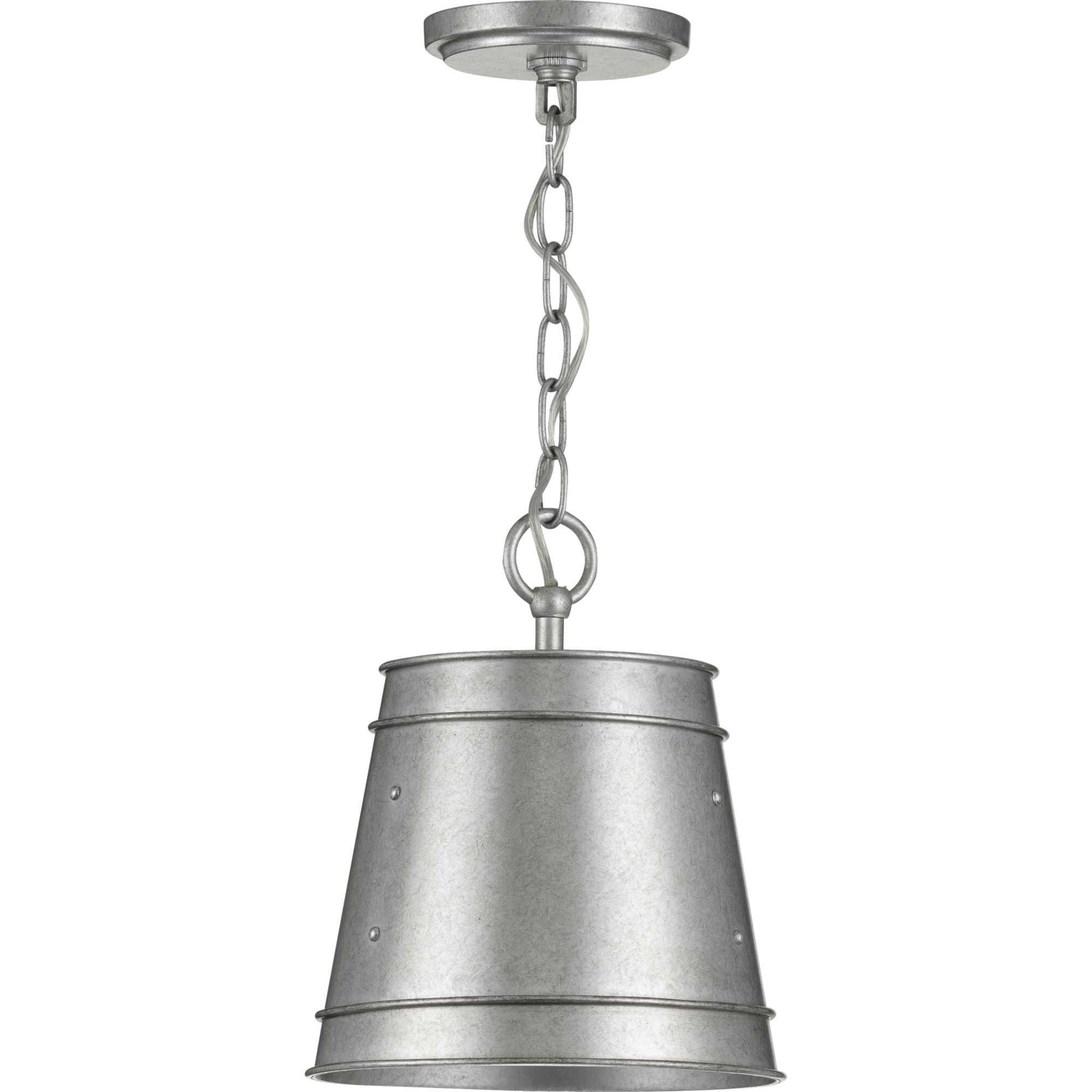 Shown in Galvanized Finish finish and Clear Seeded glass