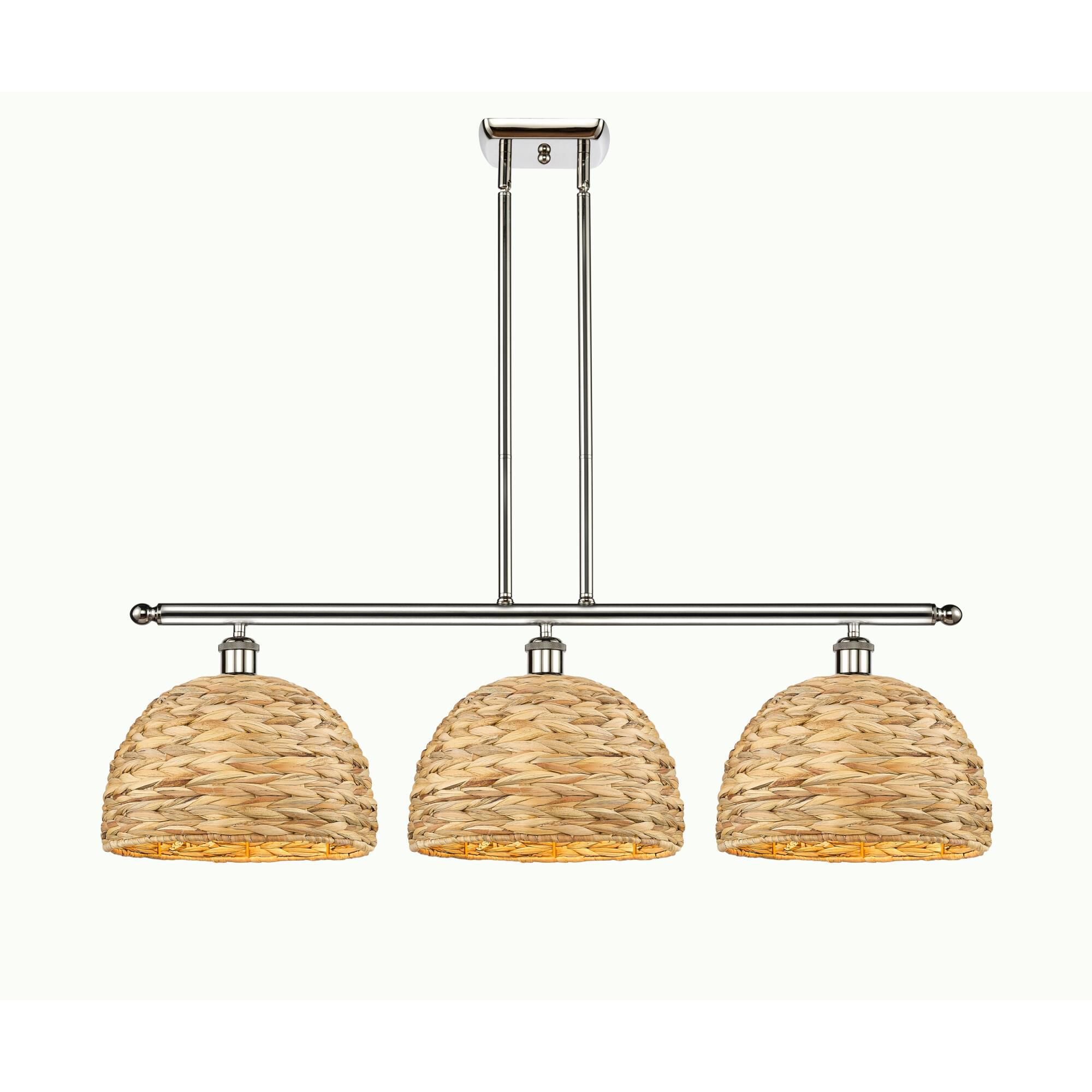 Bruno Marashlian Woven Rattan 38 Inch Linear Suspension Light by Innovations Lighting