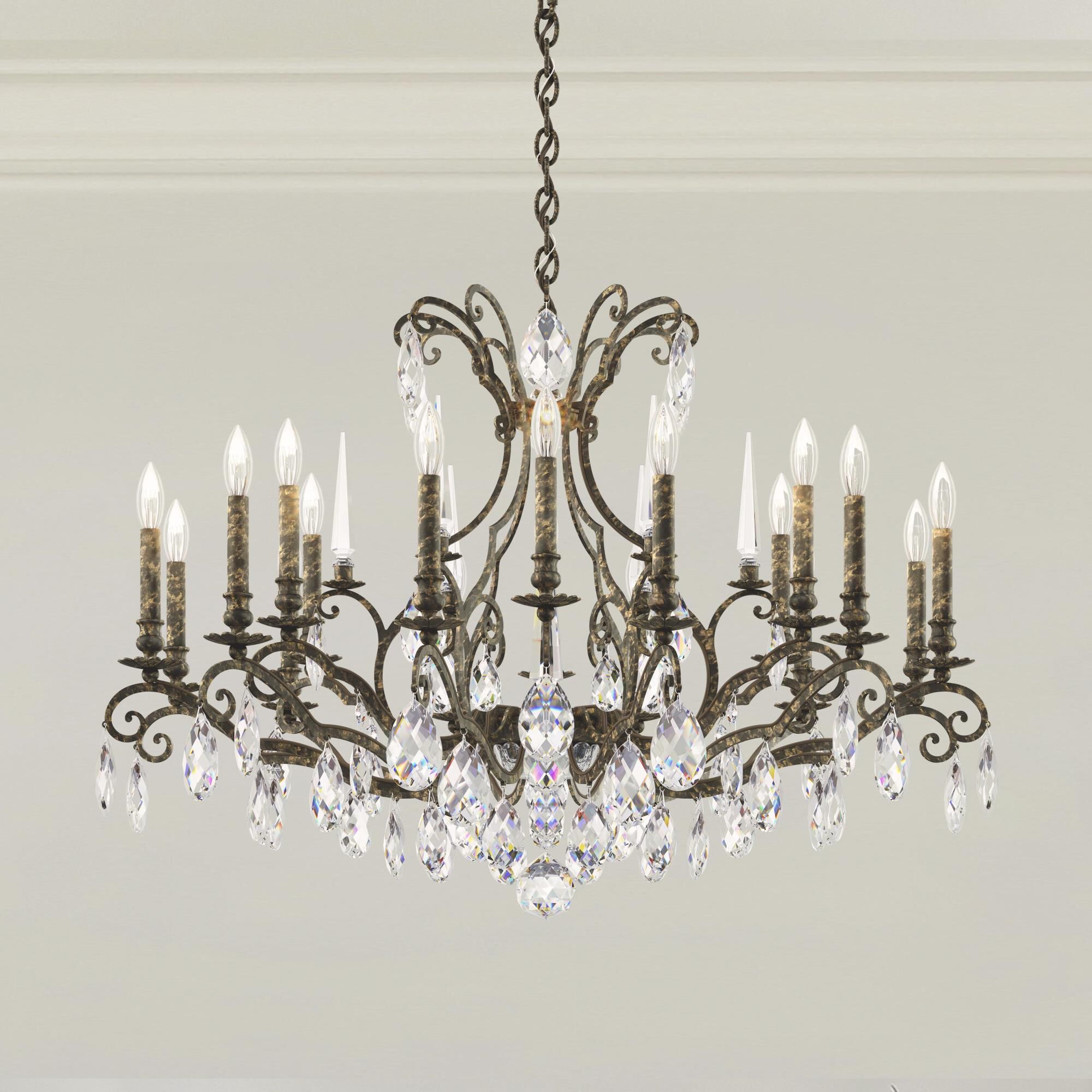 Nouveau 40 Inch 18 Light Chandelier by Schonbek