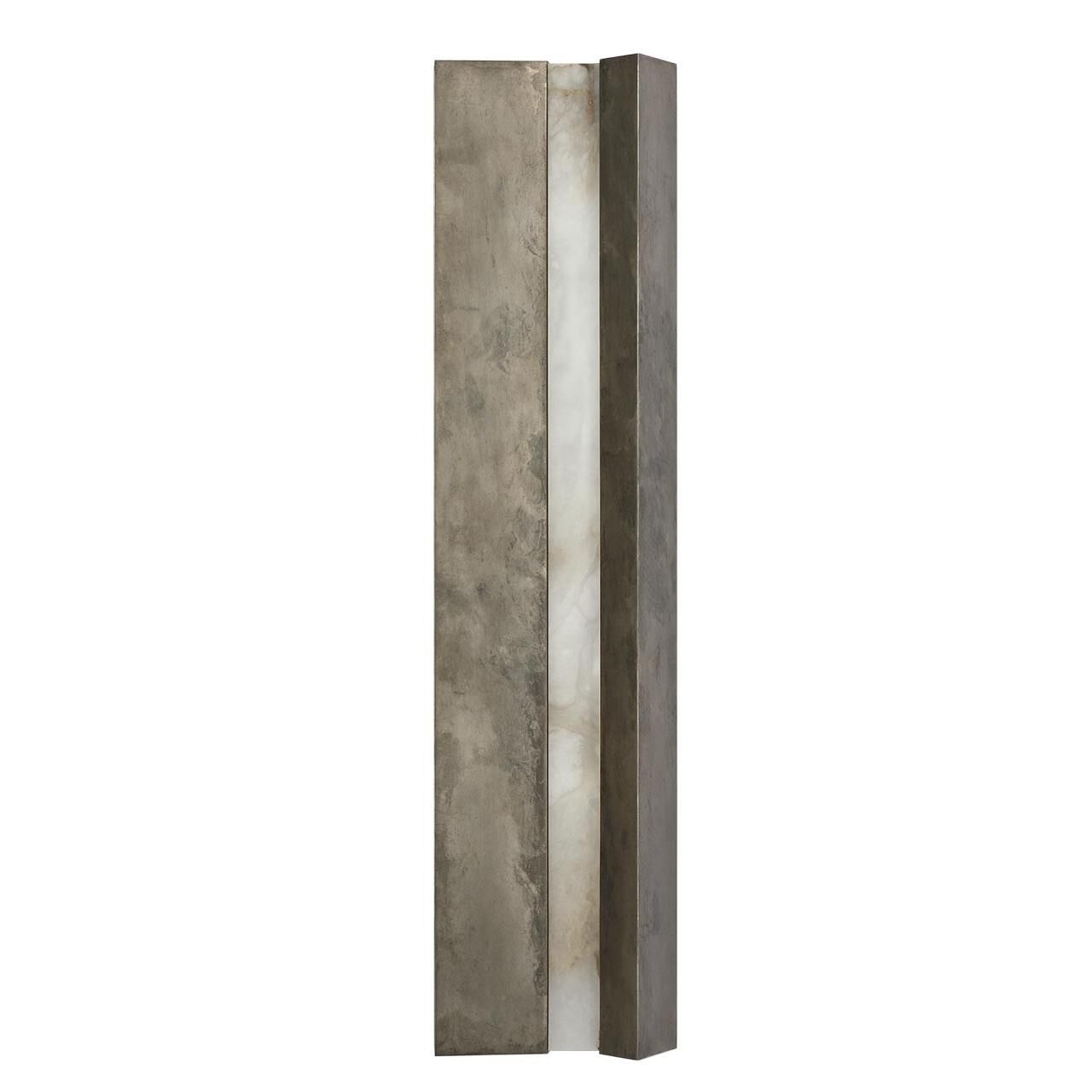 Shown in Mottled Pewter finish and Alabaster shade