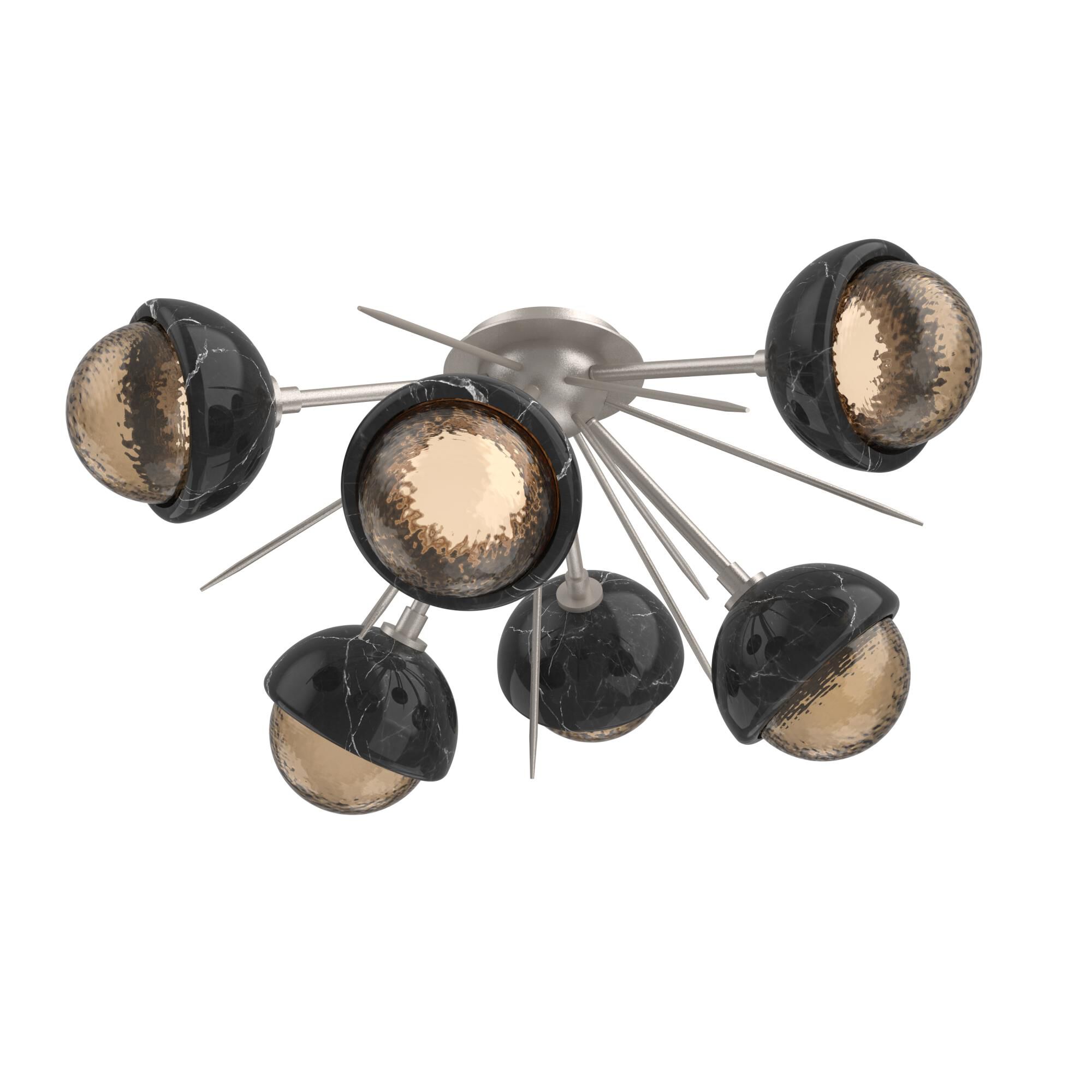 Shown in Beige Silver finish and Bronze glass and Black Marble accent
