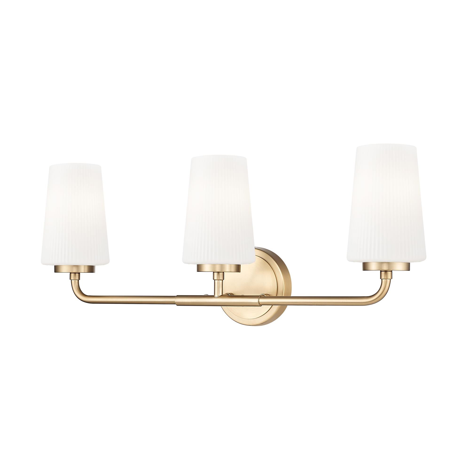 Shown in Modern Gold finish and Matte Opal glass and Matte Opal shade