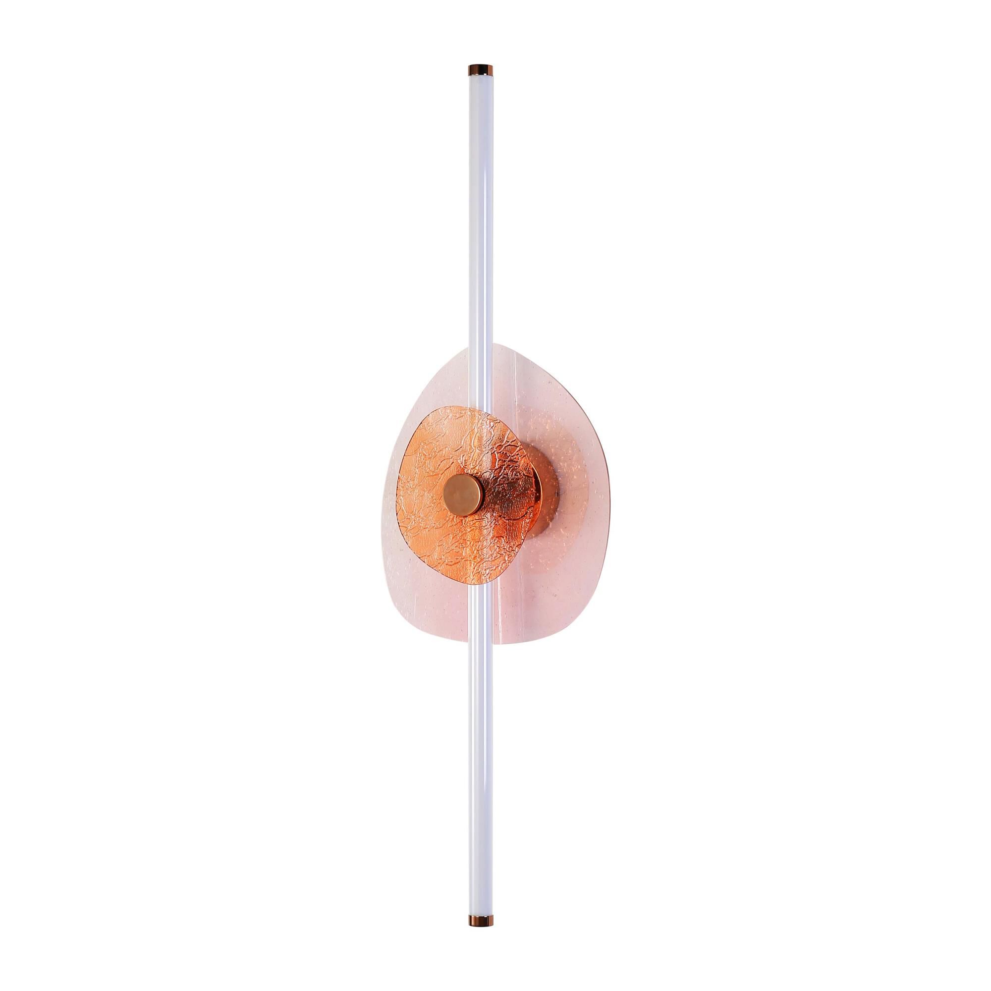 Shown in Rose Gold finish and Pink Seeded and Orange glass