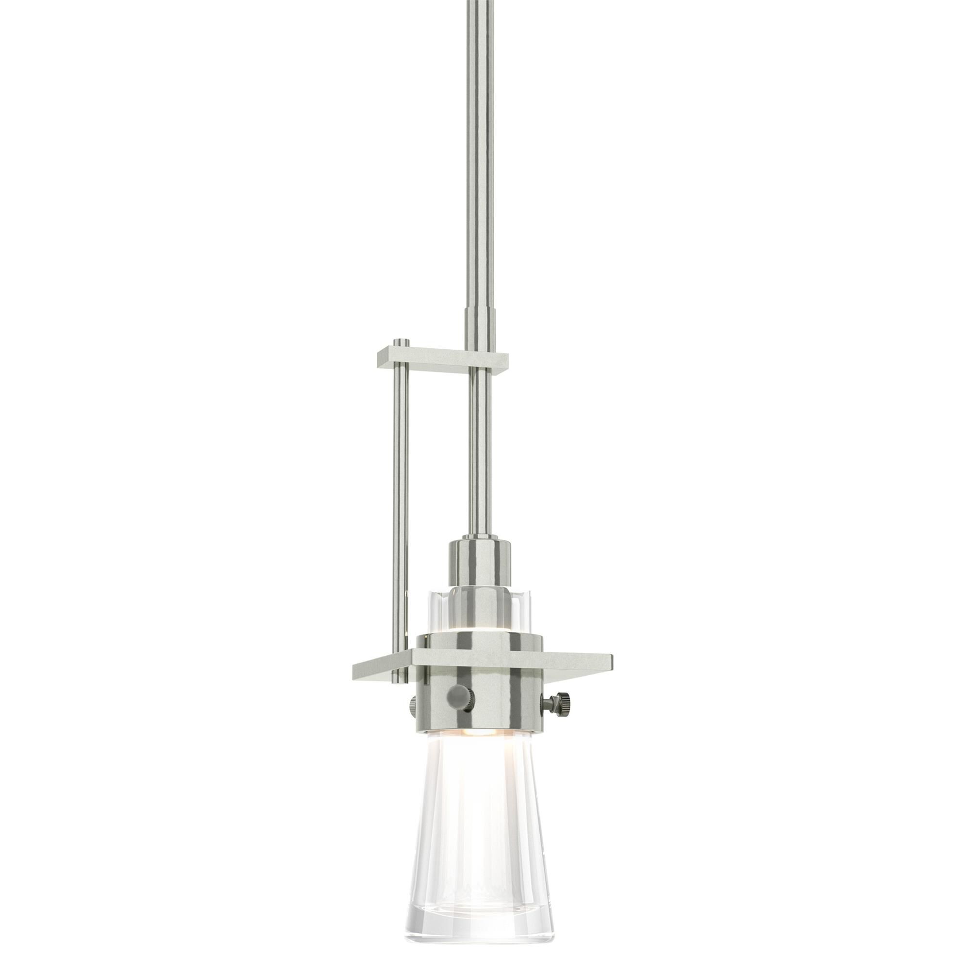 Shown in Sterling finish and Clear glass