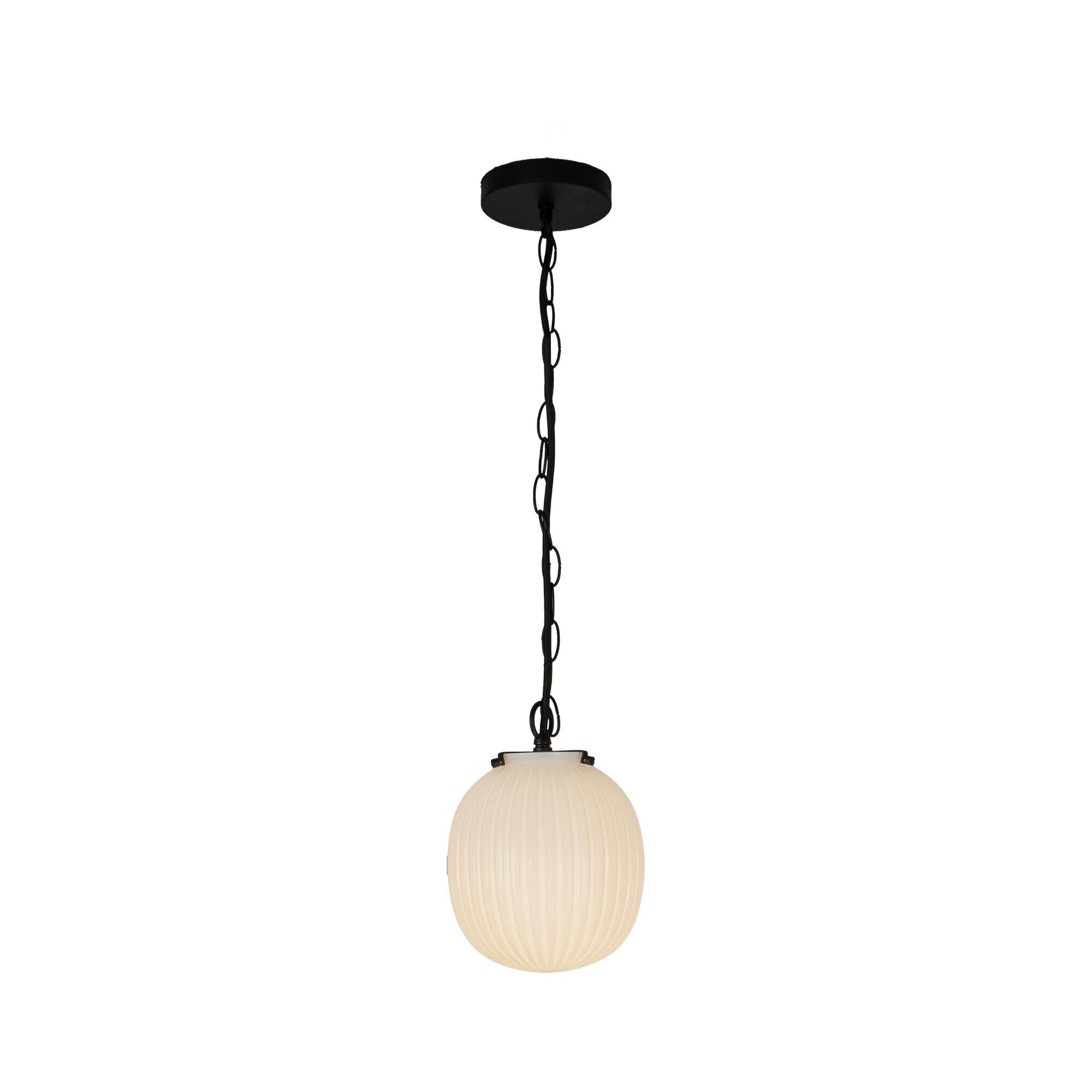 Shown in Matte Black finish and Glossy Ribbed Opal glass