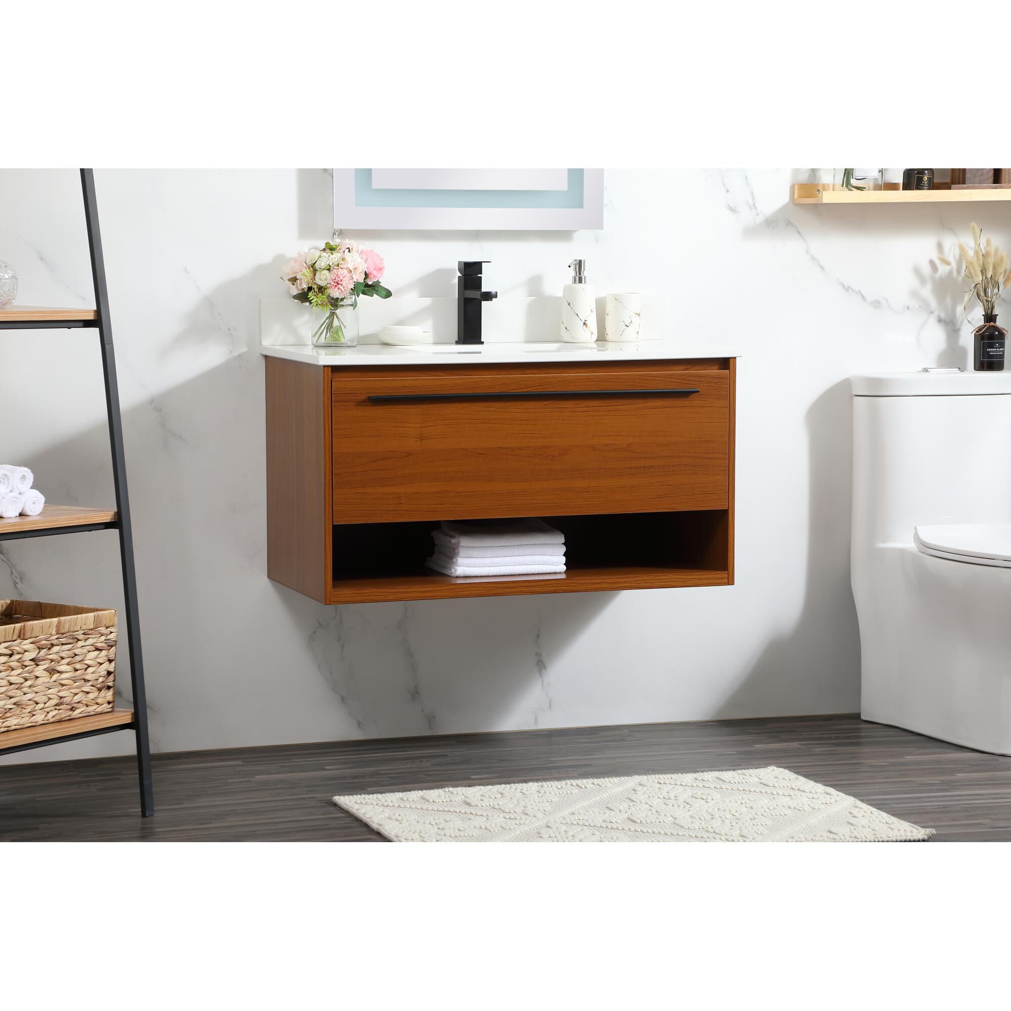 Shown in Teak finish