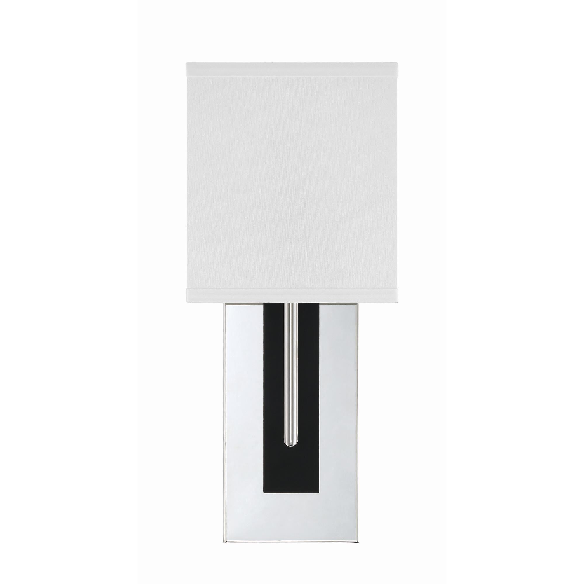 Shown in Polished Nickel + Black Forged finish and Silk glass and Silk shade