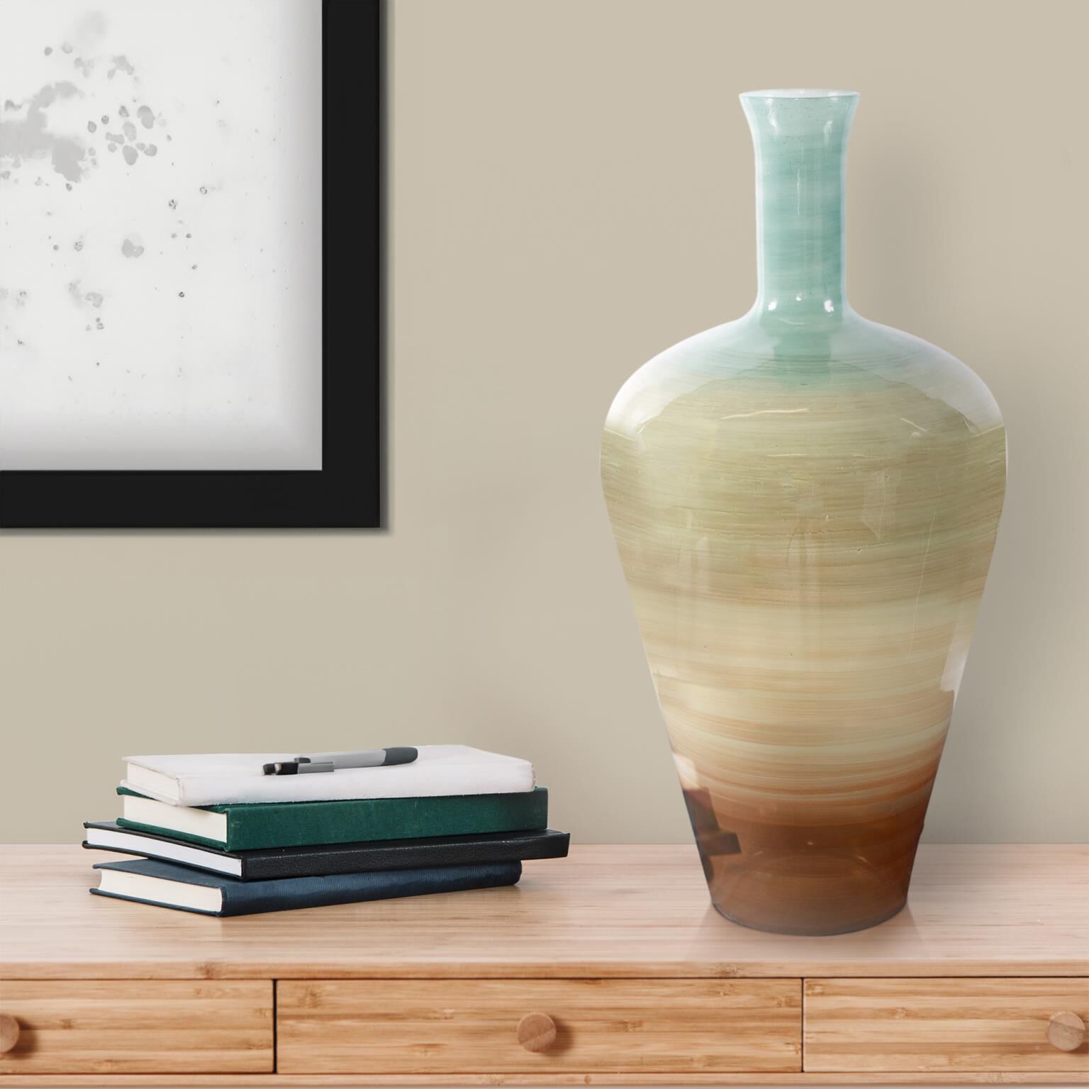 Shown in Enamel, Teal, Green and Brown finish