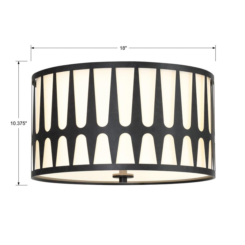Royston 18 Inch 3 Light Flush Mount by Crystorama