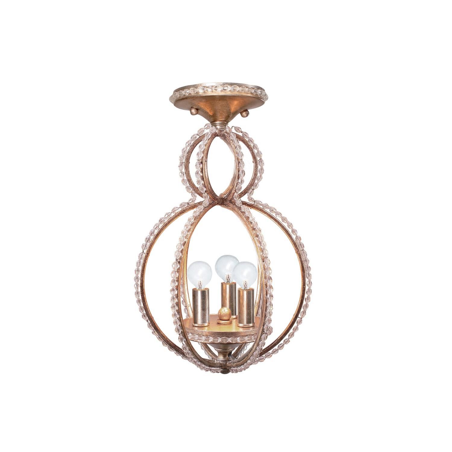 Garland 9 Inch 3 Light Semi Flush Mount by Crystorama