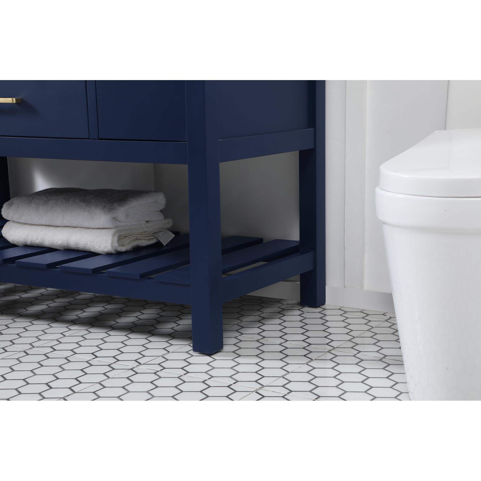 Shown in Blue finish and Without Backsplash accent