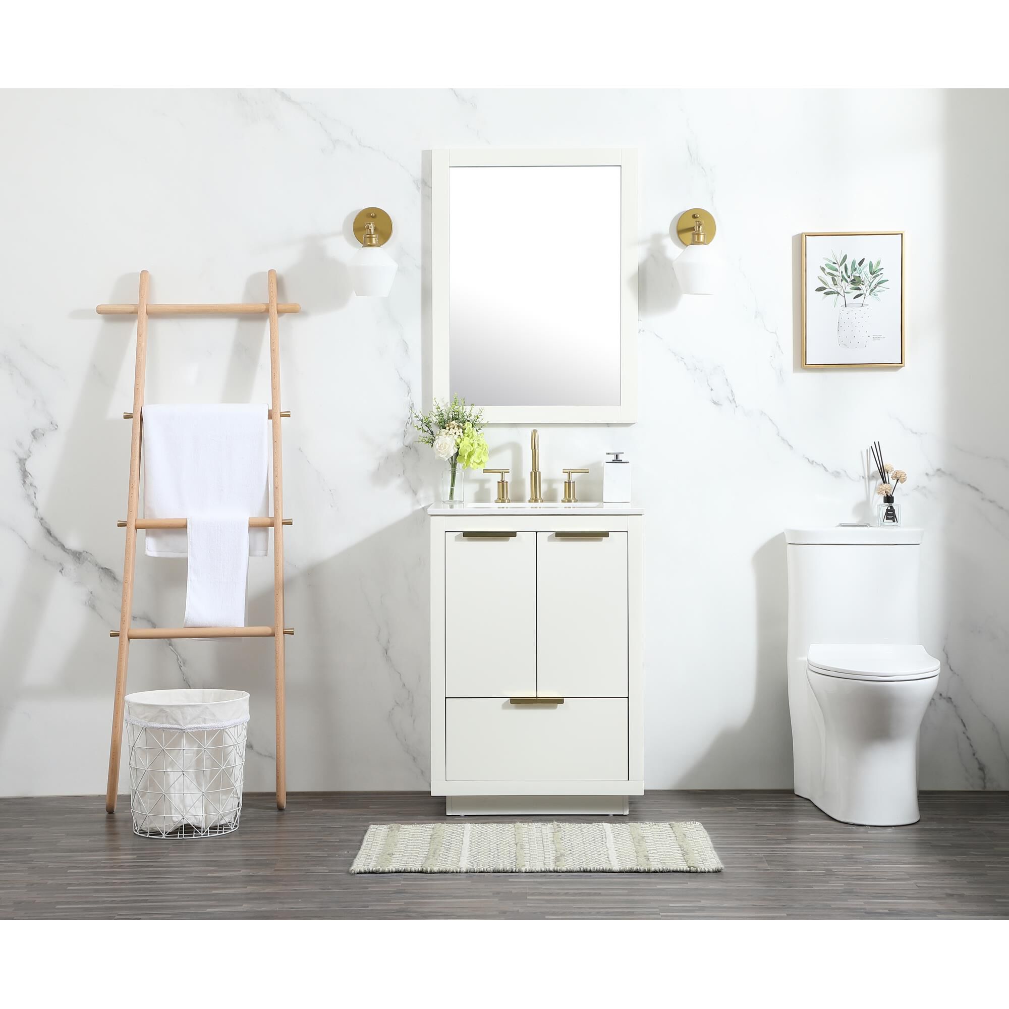 Shown in White finish