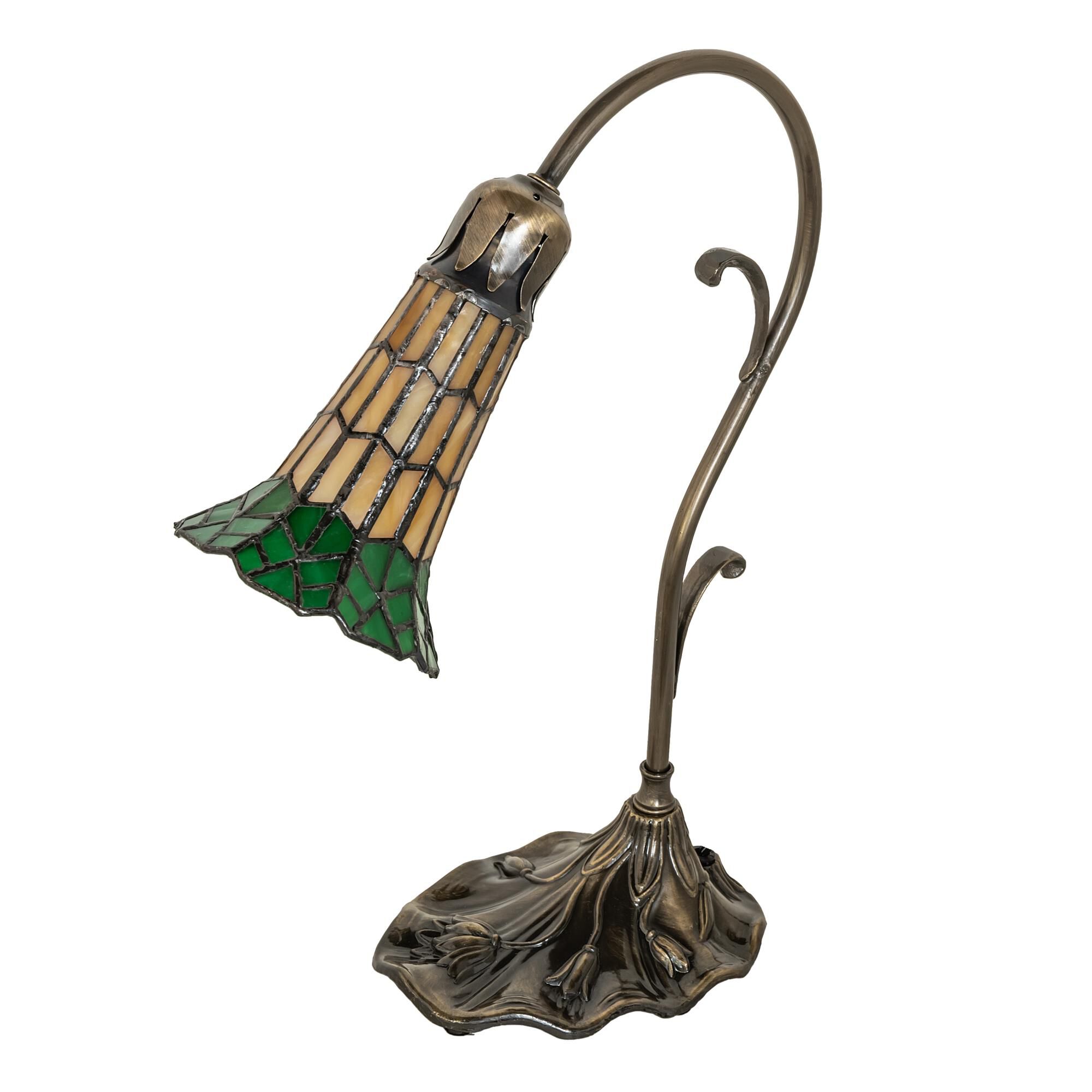 Shown in Antique Brass finish and Amber /Acrylic;Green glass