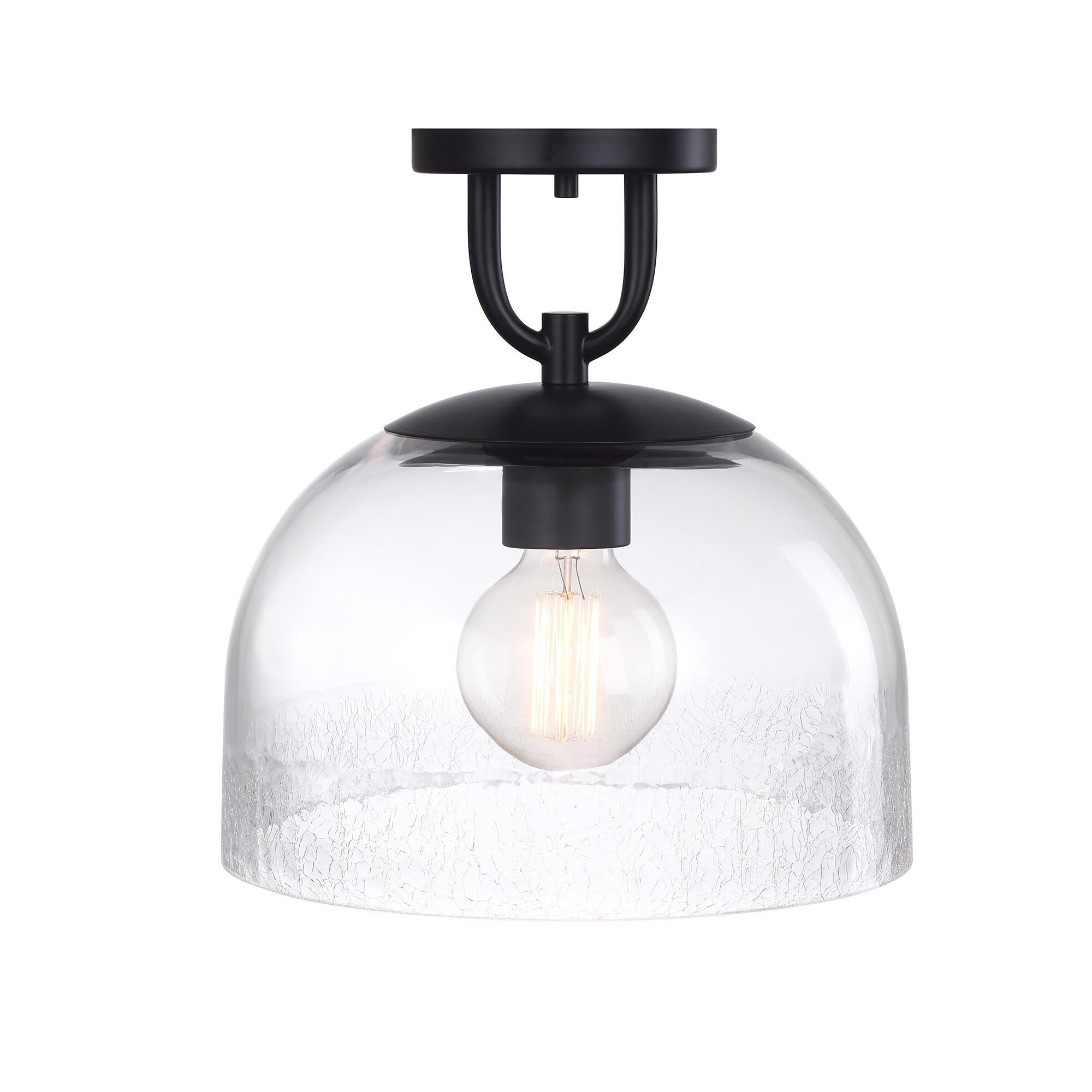 Shown in Matte Black finish and Clear Ice glass