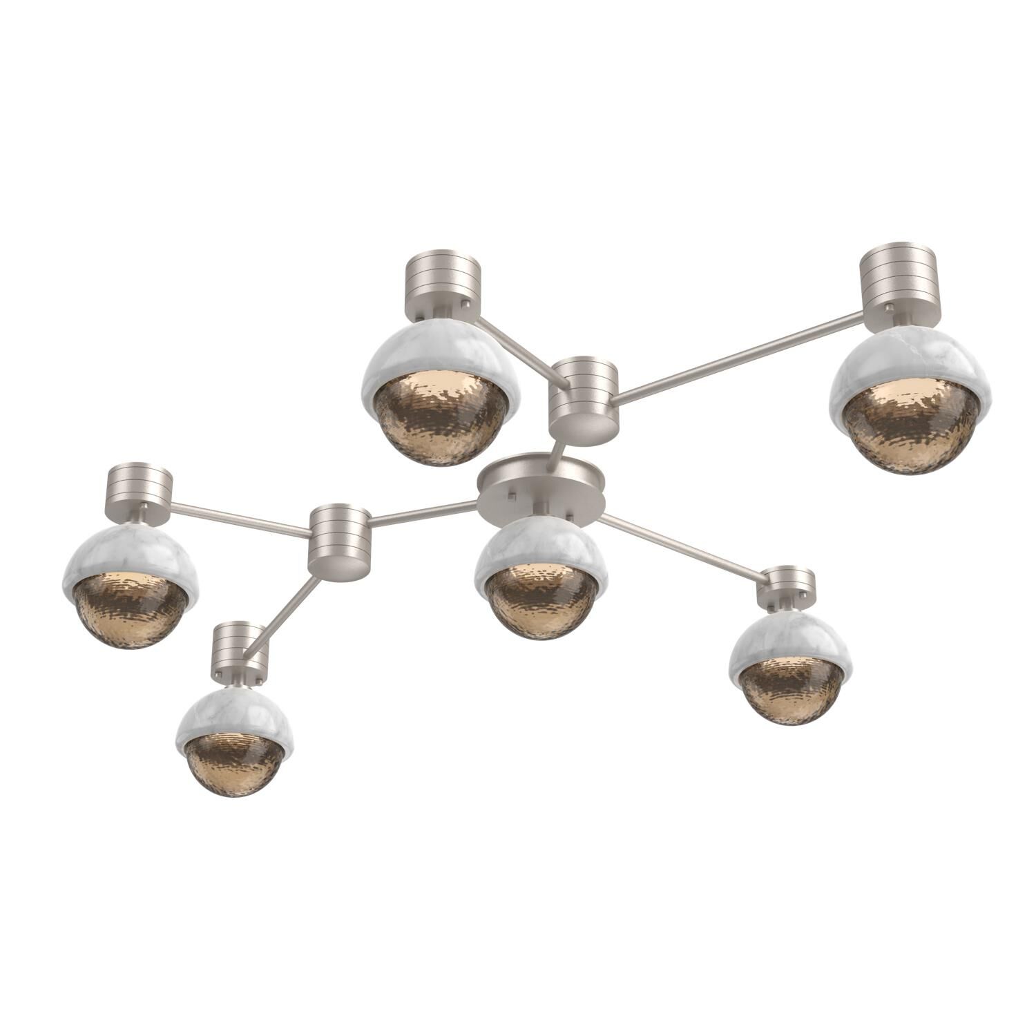 Shown in Beige Silver finish and Bronze glass and White Marble accent