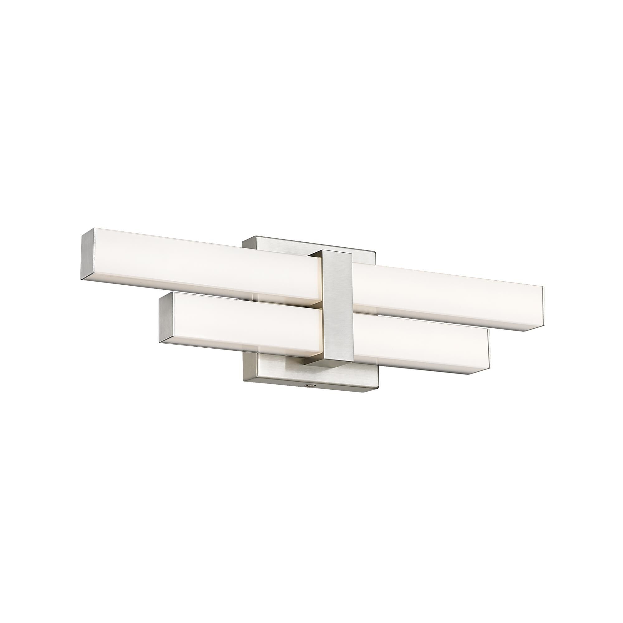 Shown in Brushed Nickel finish and Frosted glass and Frosted shade