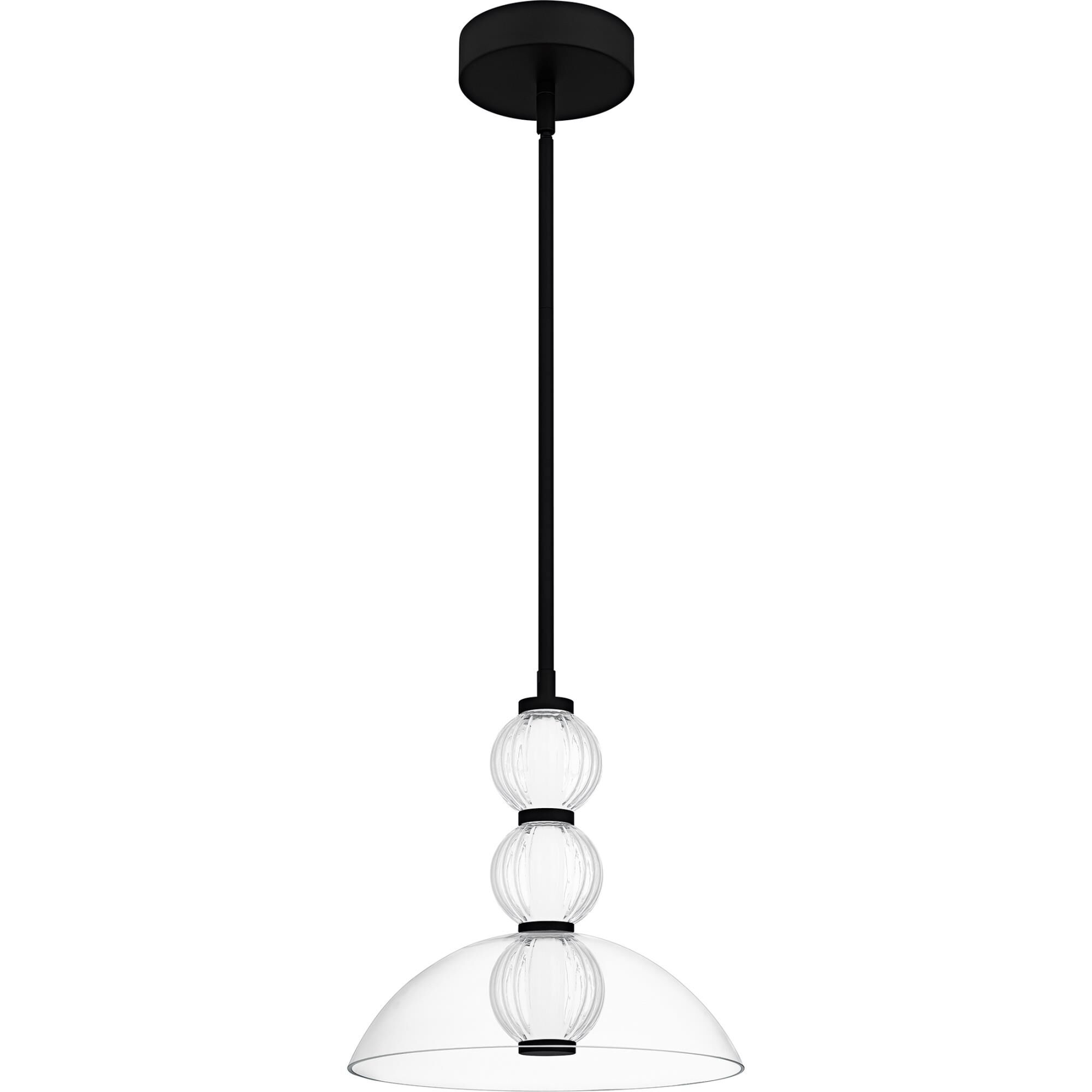 Shown in Matte Black finish and Glass shade