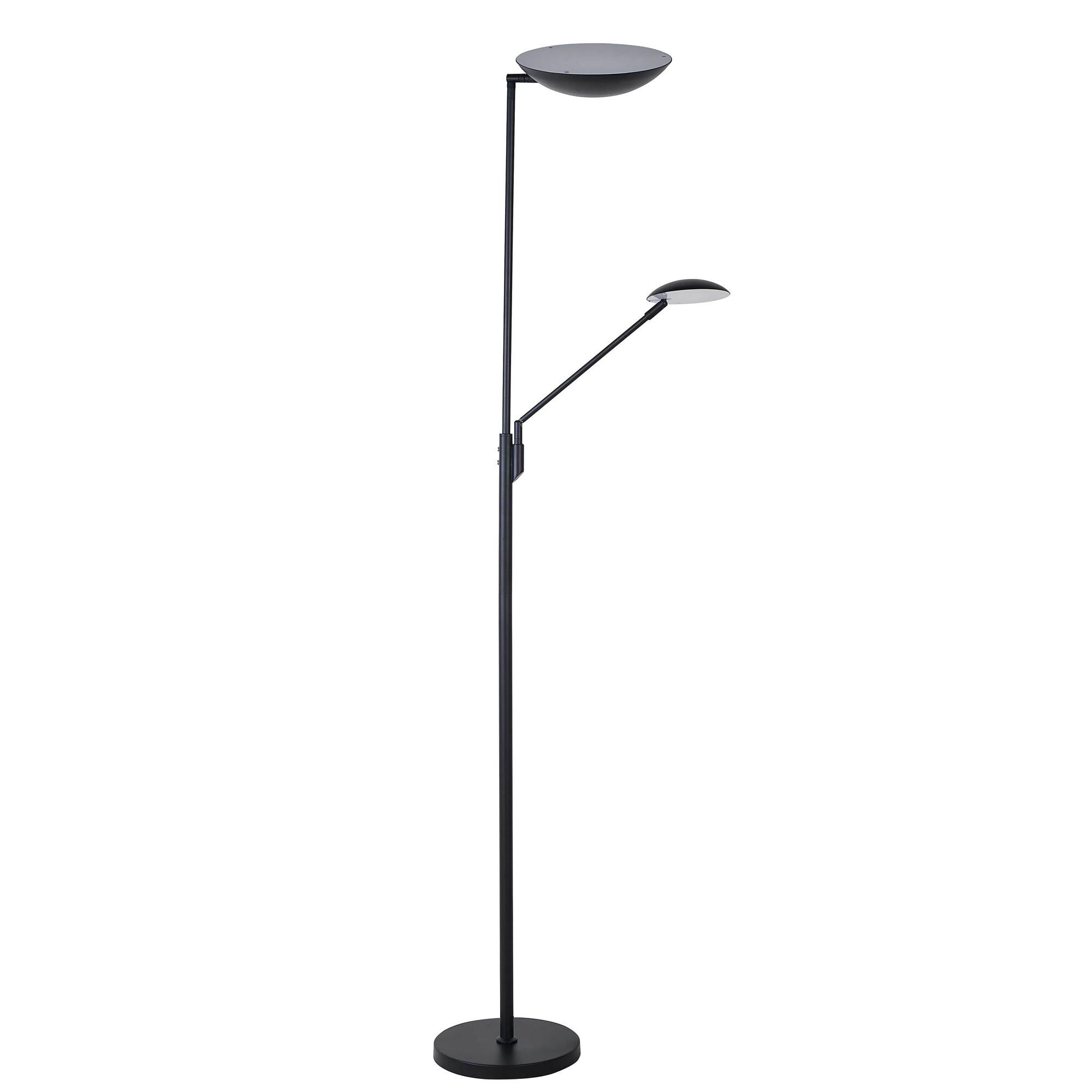 Shown in Black and Polished Chrome finish and Black Metal Bowl shade