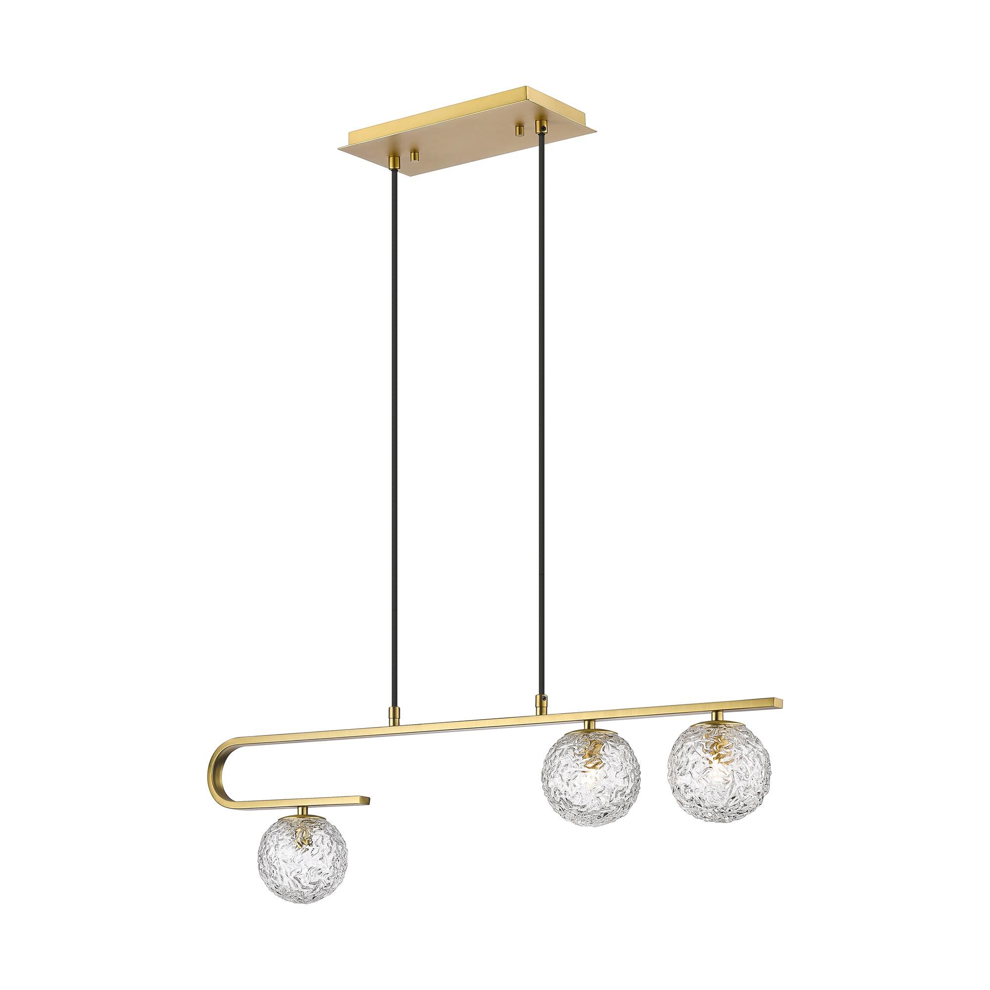 Shown in Brushed Brass finish and Clear shade