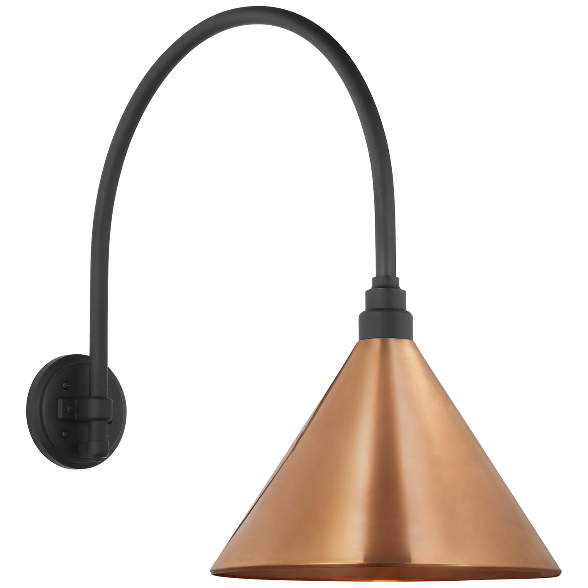 Shown in Matte Black finish and Copper shade