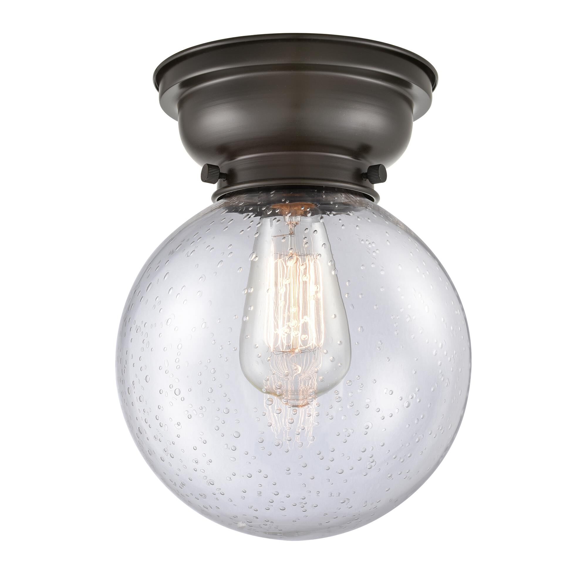 Shown in Oil Rubbed Bronze finish and Globe glass and Glass shade