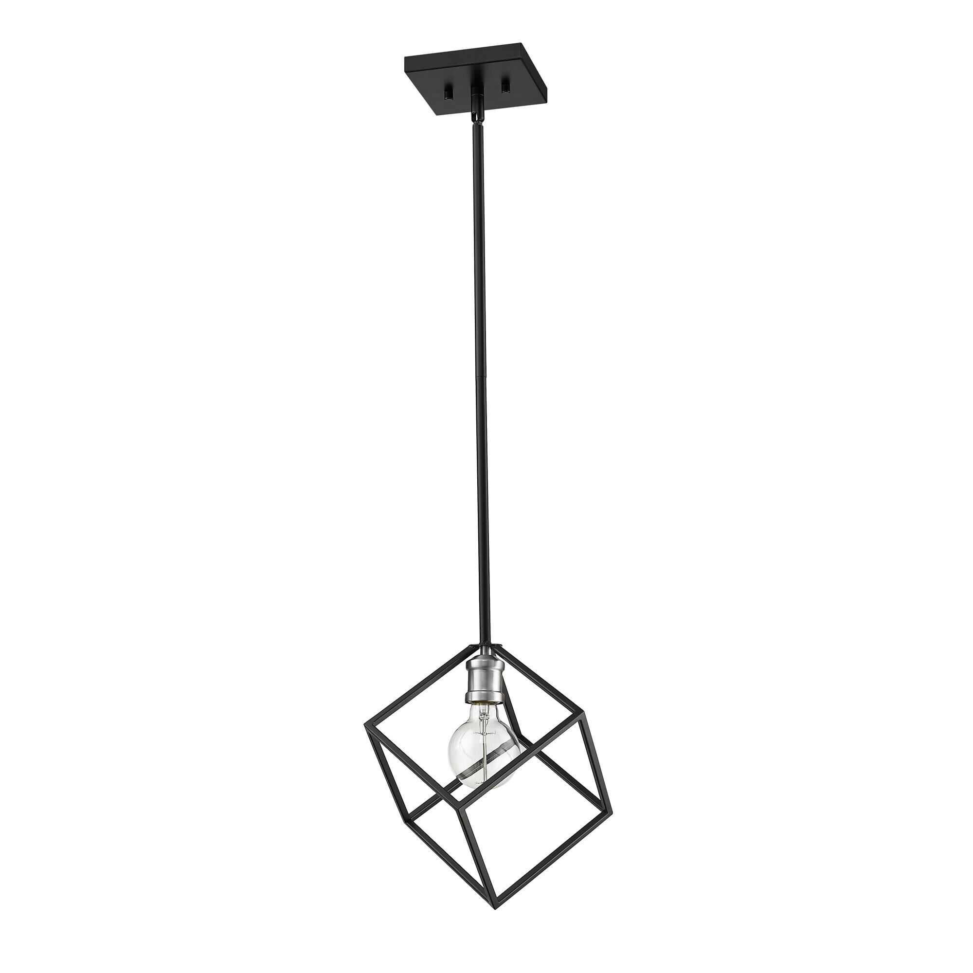 Shown in Matte Black + Brushed Nickel finish and --- glass and --- shade