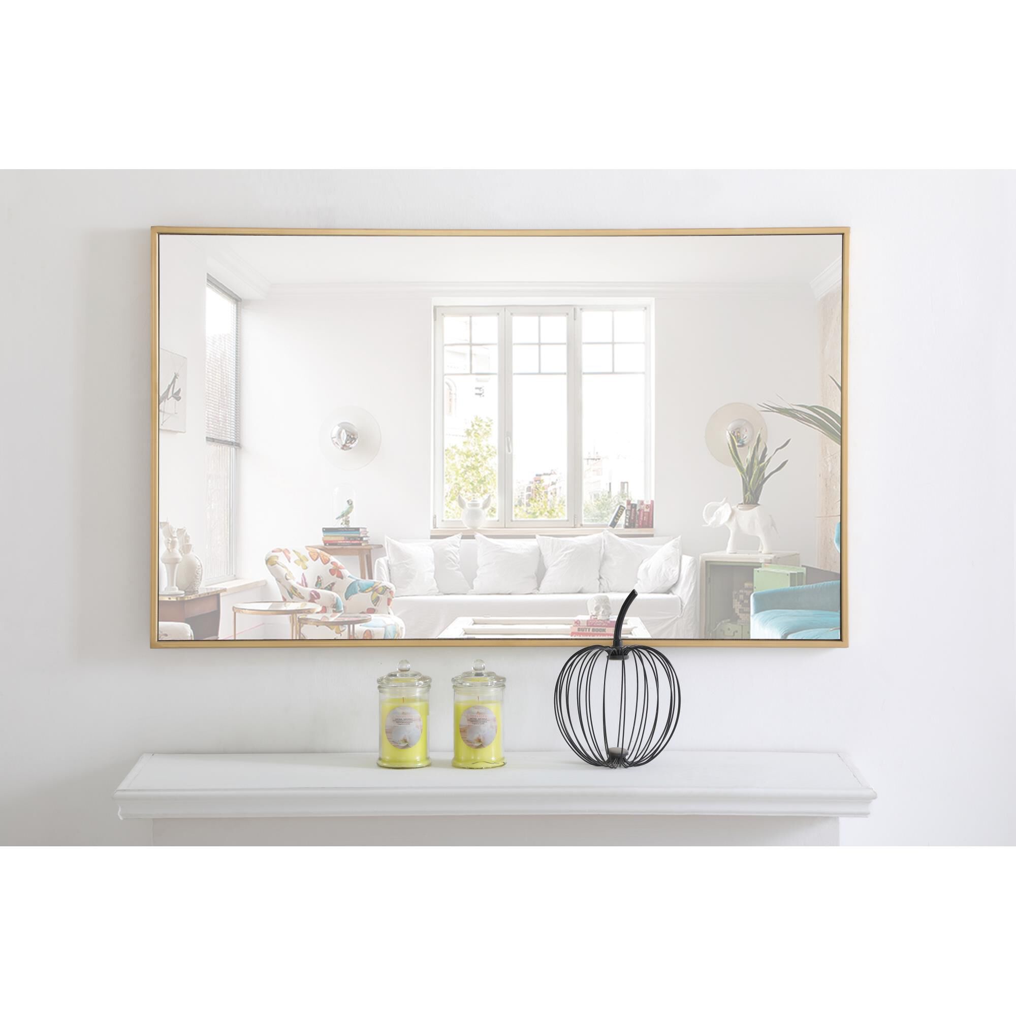 Shown in Brass finish and Clear Mirror Beveled glass