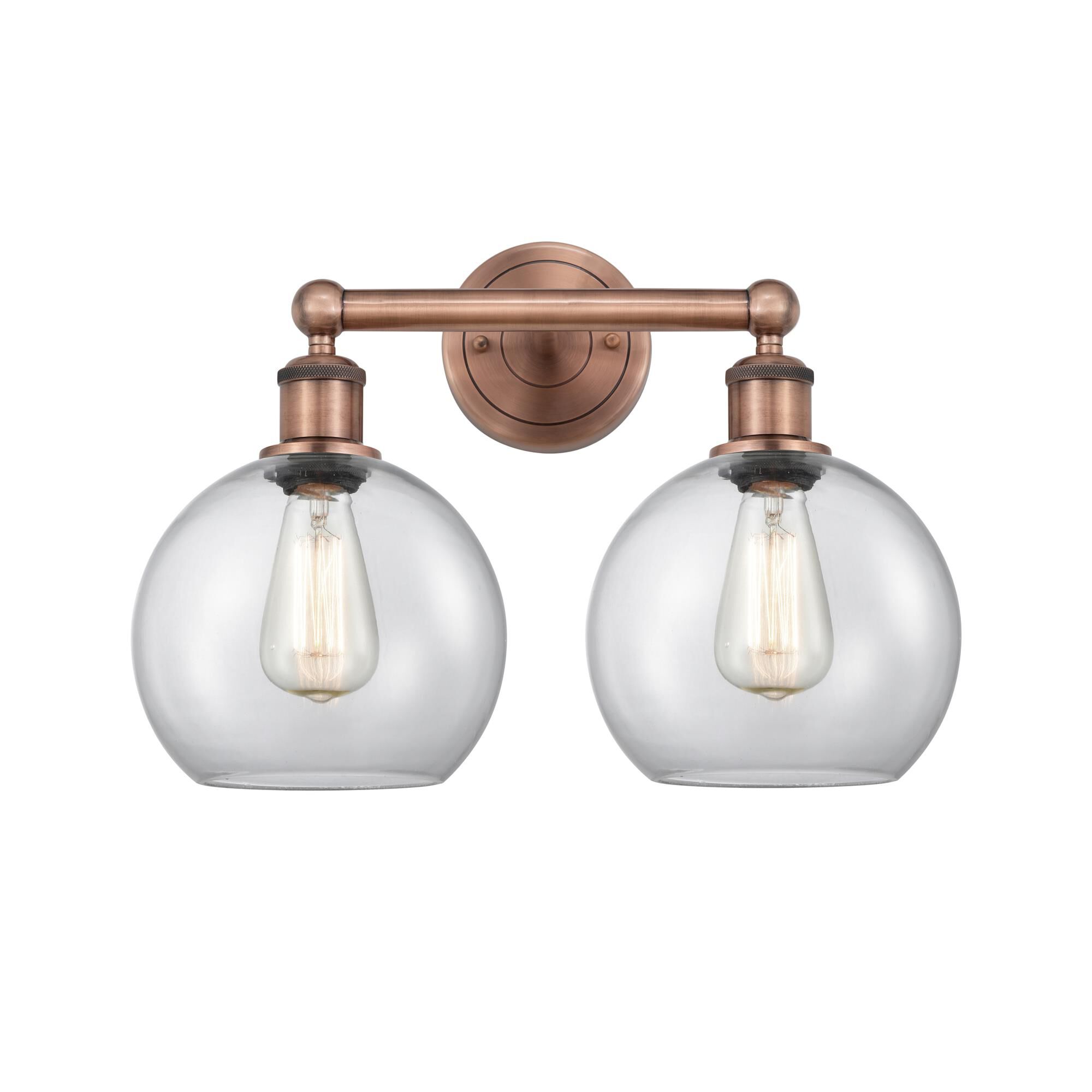 Shown in Antique Copper finish and Clear glass