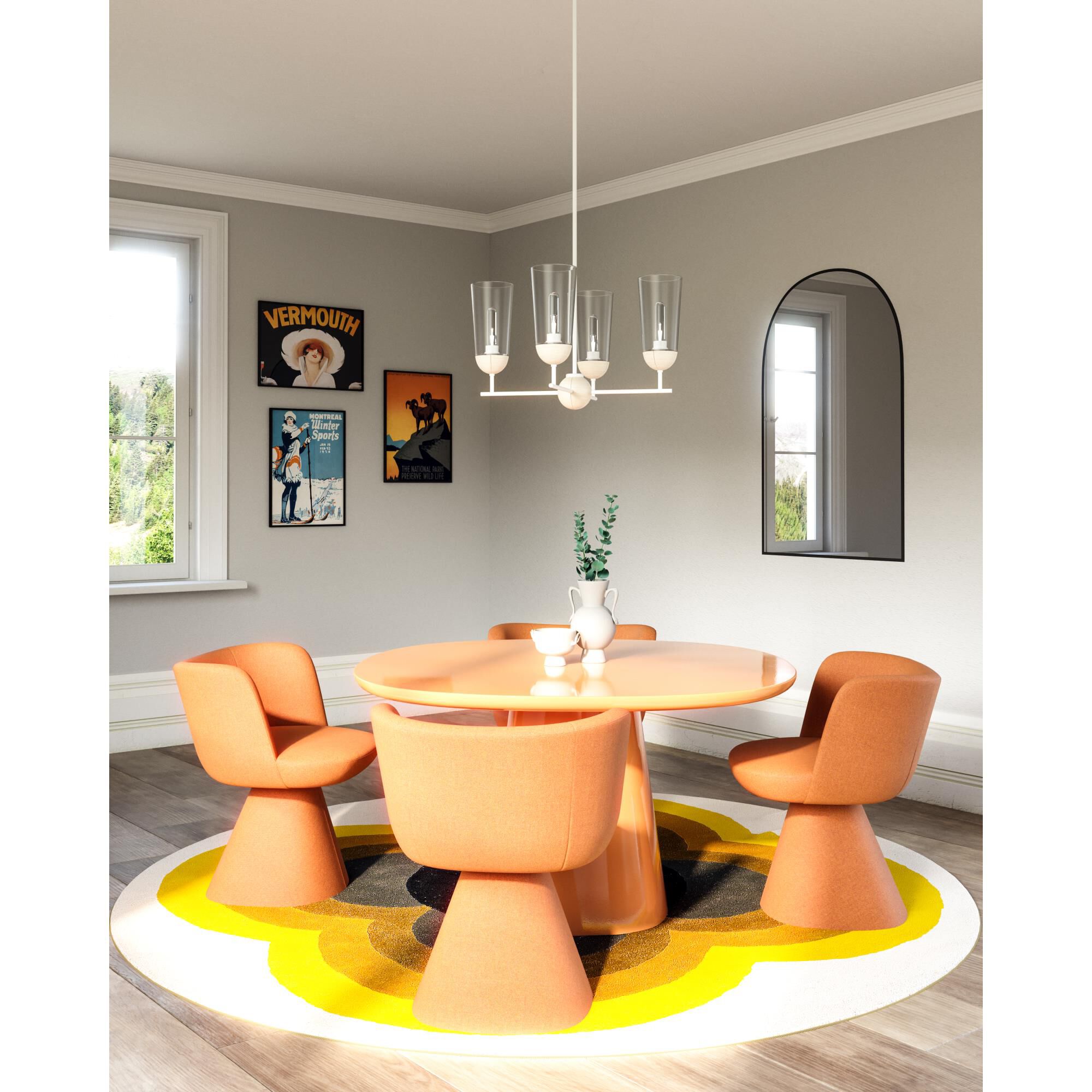 Emil 4 Light Chandelier by Alora Mood