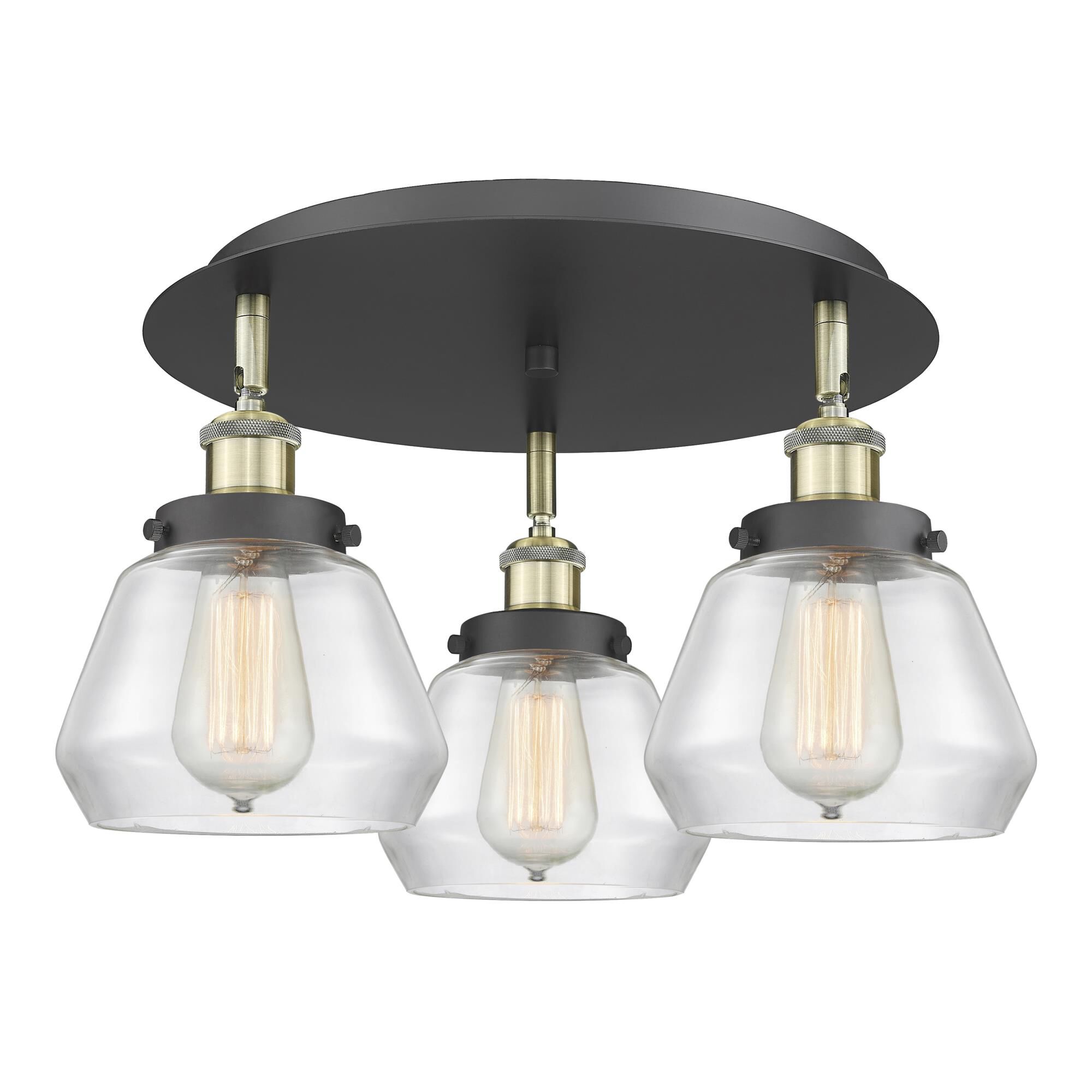 Shown in Black Antique Brass finish and Clear glass