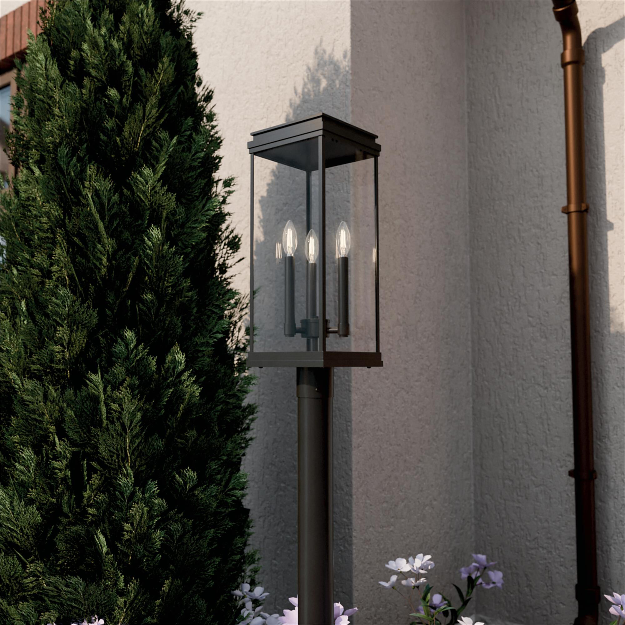 Shown in Black finish and Clear glass