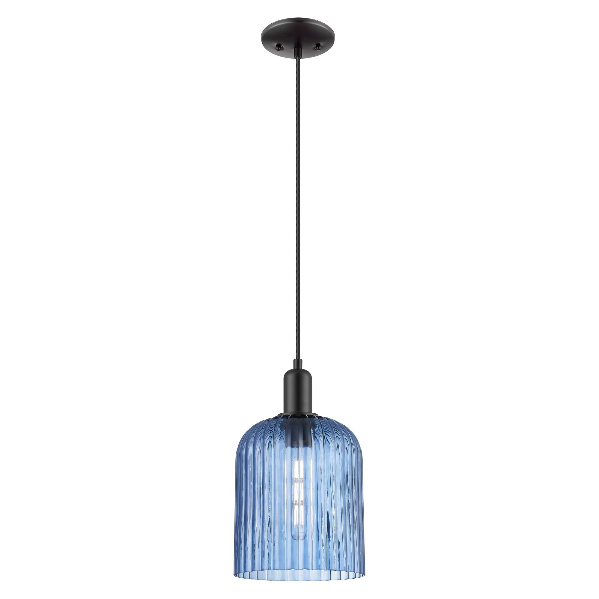 Shown in Matte Black finish and Blue glass