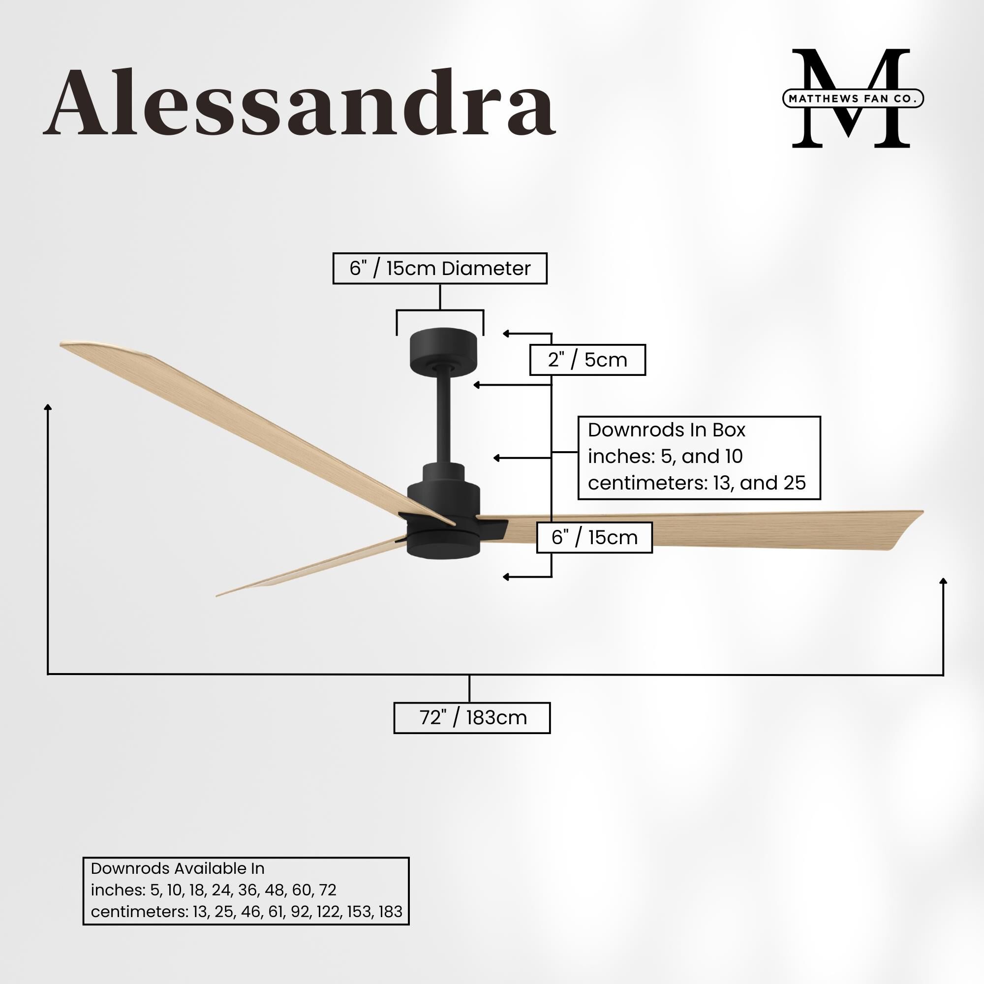 Alessandra 72 Inch Ceiling Fan by Matthews Fan Company