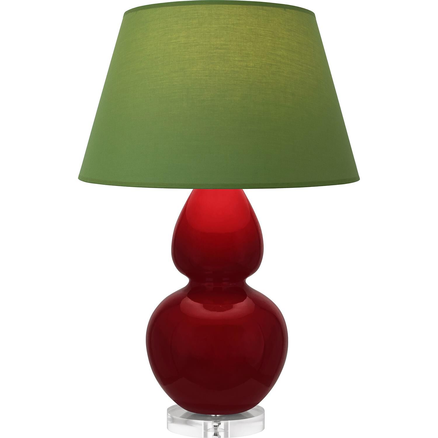 Shown in Sangria finish and Tea Green and Taupe shade and Lucite accent