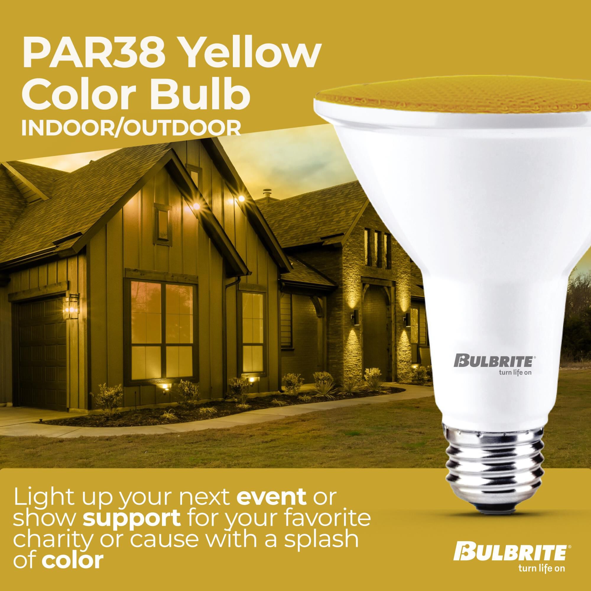 Yellow PAR38 Base E26 LED Light Bulb,