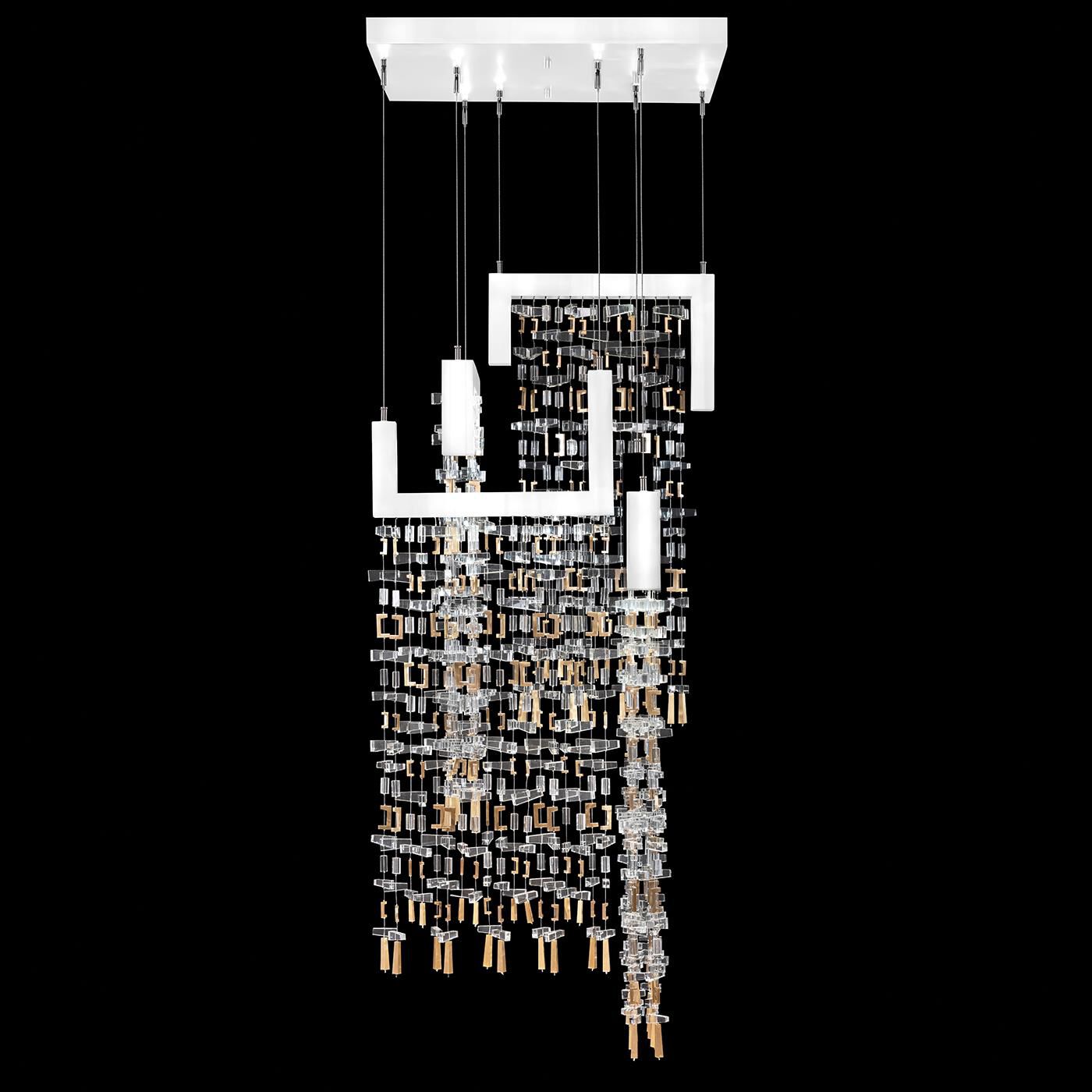 Shown in White finish and True crystal and False glass