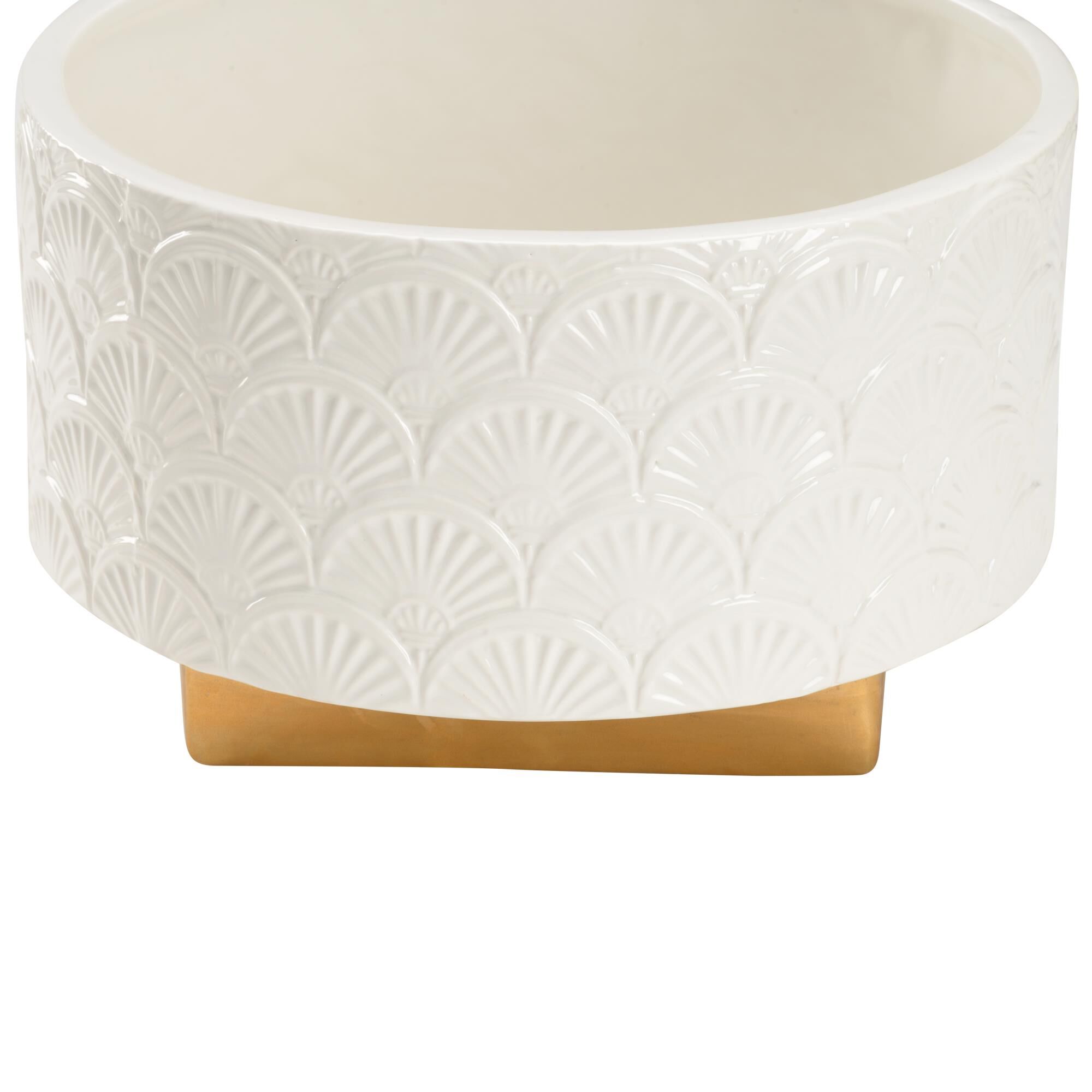 Shown in White Glaze/Metallic Gold finish